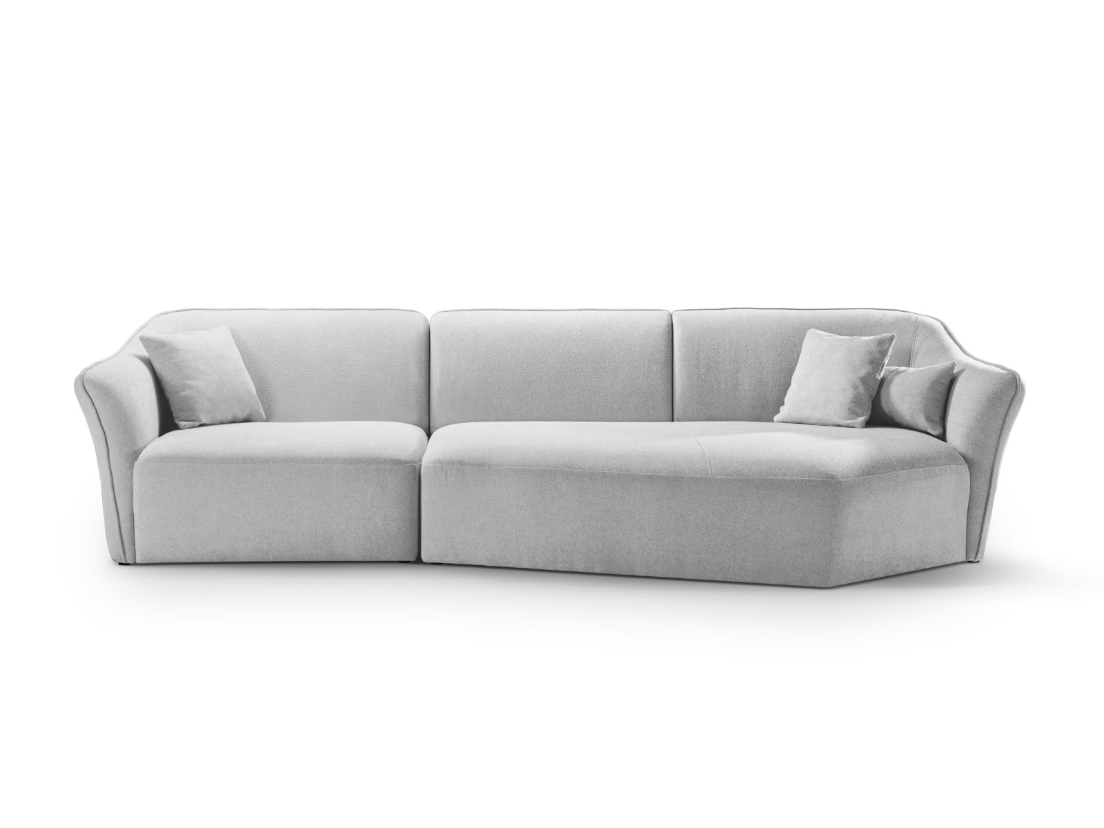 Hailey Boucle Ecksofa rechts 5 Sitzer in Light Grey präsentiert im Onlineshop von KAQTU Design AG. Ecksofa rechts ist von Micadoni