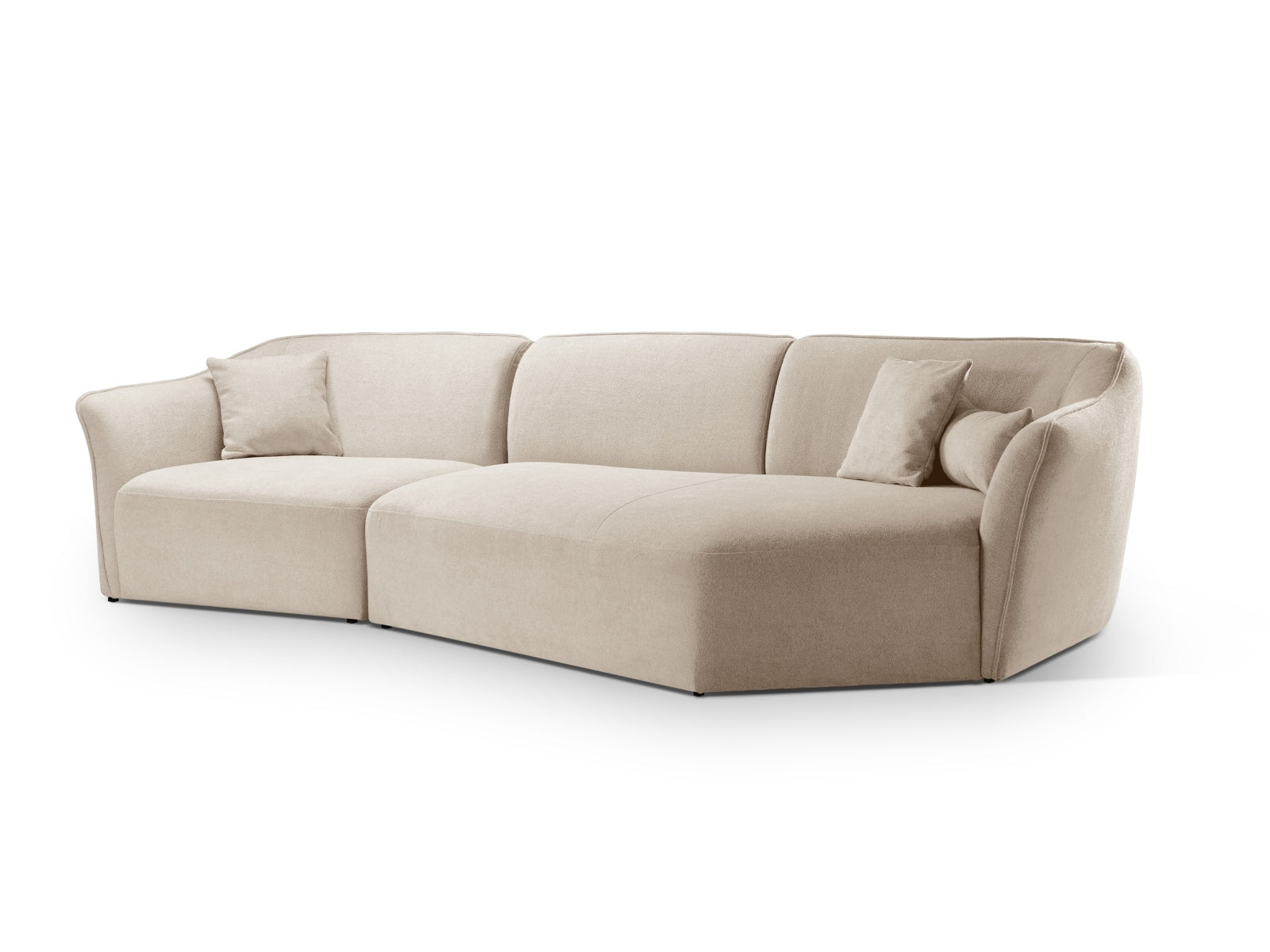 Erleben Sie das Hailey Boucle Ecksofa rechts von Micadoni – ein elegantes 5-Sitzer Sofa, das modernen Stil und höchsten Komfort bietet.