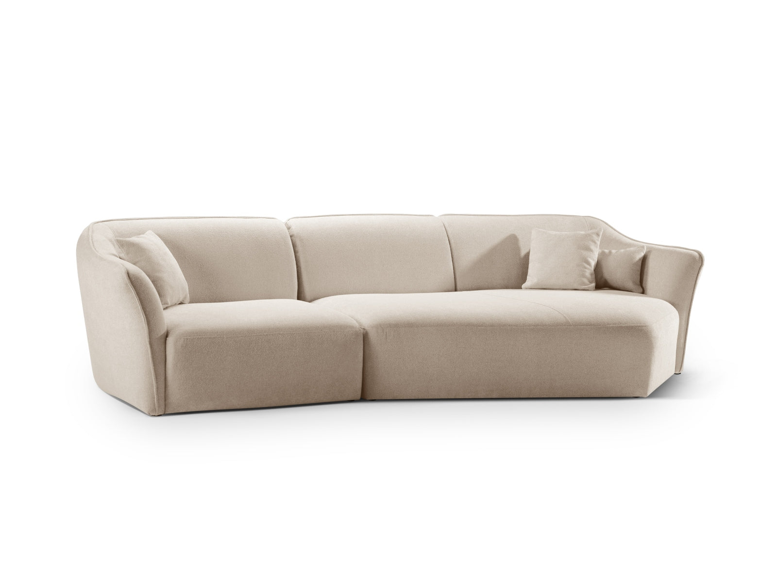 Entdecken Sie das Hailey Boucle Ecksofa rechts von Micadoni – ein stilvolles 5-Sitzer Sofa, das Komfort und modernes Design vereint.