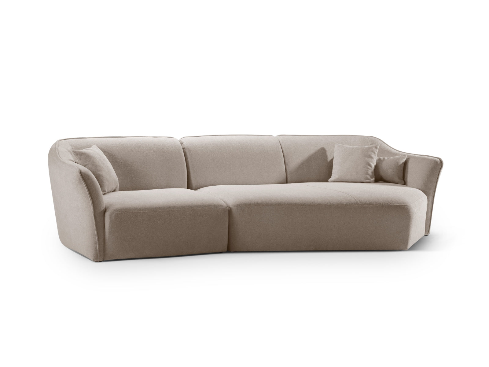 Erleben Sie das Hailey Boucle Ecksofa rechts von Micadoni – ein elegantes 5-Sitzer Sofa, das modernen Stil und höchsten Komfort bietet.