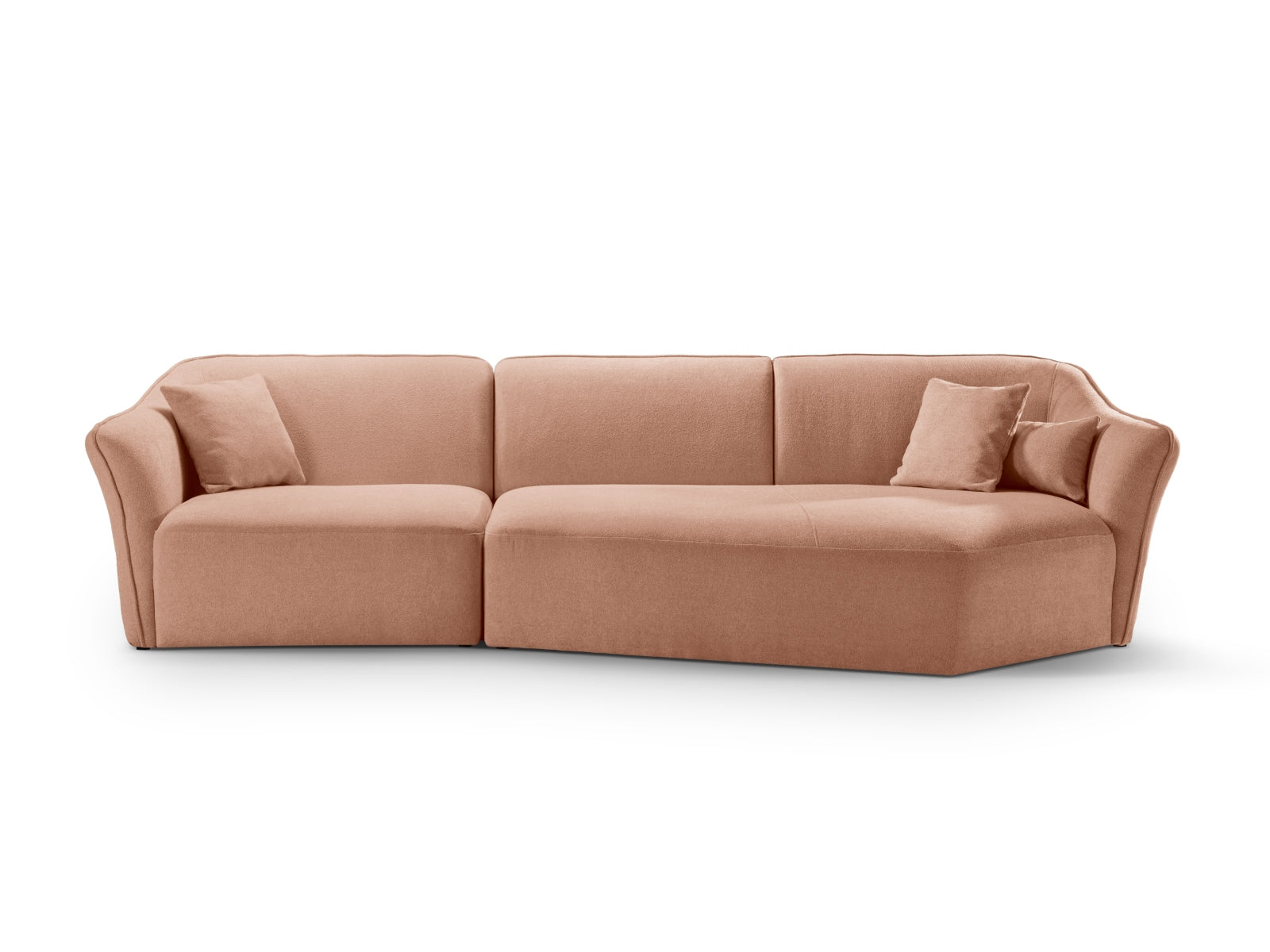 Hailey Boucle Ecksofa rechts 5 Sitzer in Peach präsentiert im Onlineshop von KAQTU Design AG. Ecksofa rechts ist von Micadoni
