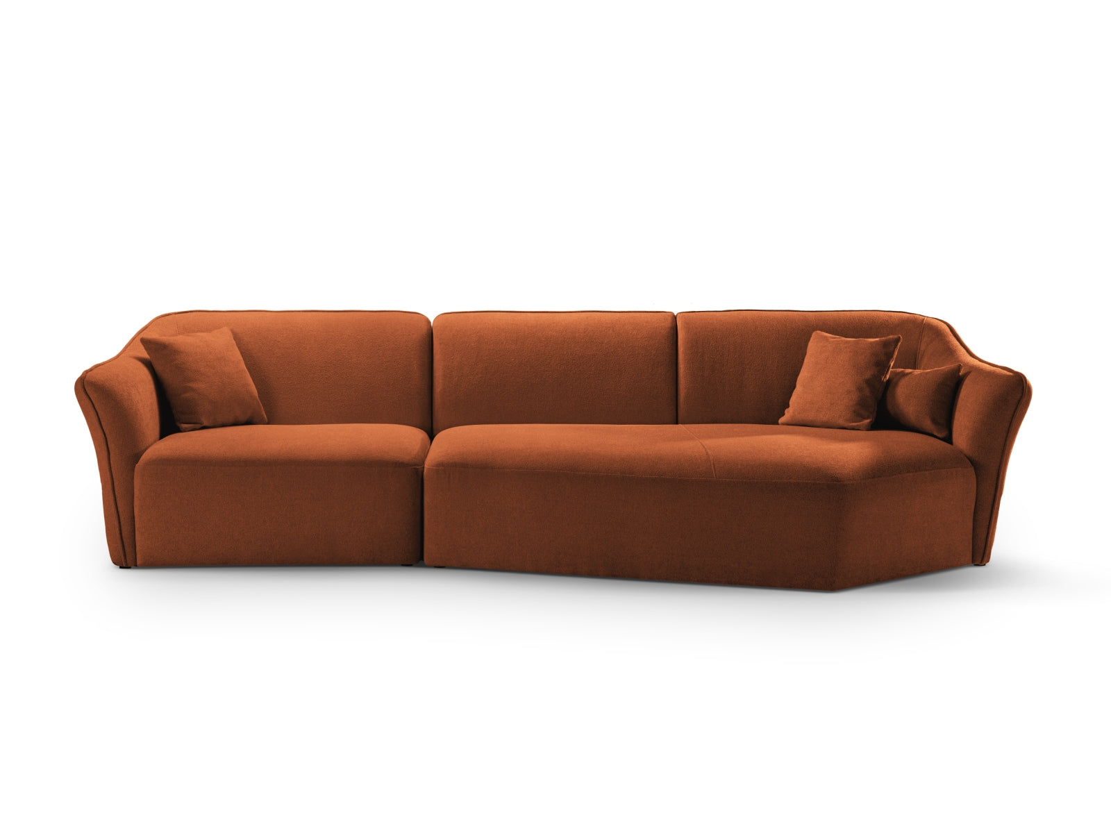 Hailey Boucle Ecksofa rechts 5 Sitzer in Brick präsentiert im Onlineshop von KAQTU Design AG. Ecksofa rechts ist von Micadoni