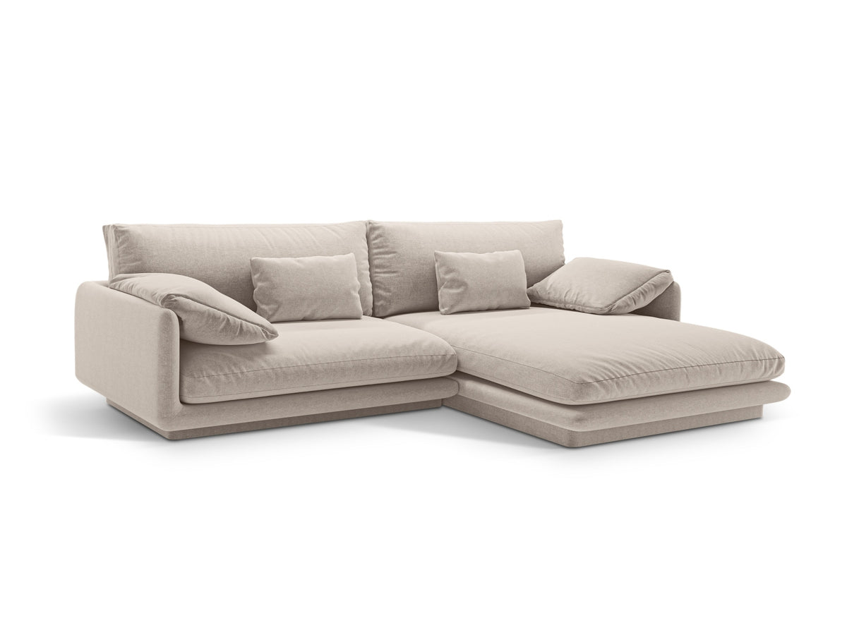 Torino Ecksofa rechts 4 Sitzer in Light Beige-Wind präsentiert im Onlineshop von KAQTU Design AG. L-Sofa rechts ist von Micadoni