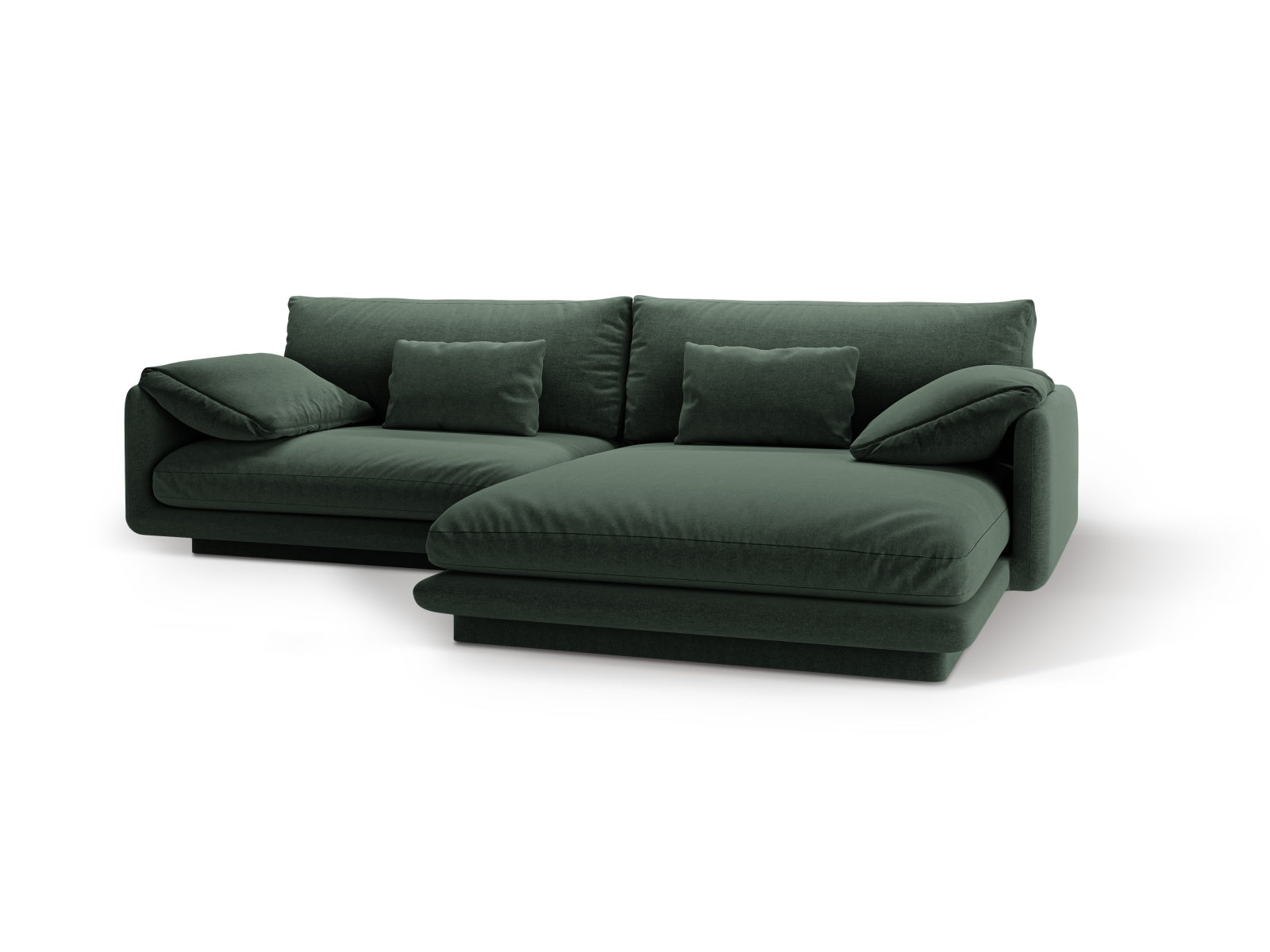 Entdecken Sie das Torino Ecksofa rechts von Micadoni – elegantes Velours, grosszügiger 4-Sitzer für ultimativen Komfort und zeitgemässes Interieur.