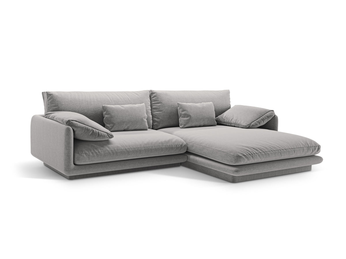 Torino Ecksofa rechts 4 Sitzer in Light Grey-Wind präsentiert im Onlineshop von KAQTU Design AG. L-Sofa rechts ist von Micadoni