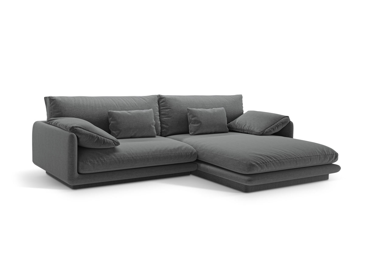 Torino Ecksofa rechts 4 Sitzer in Dark Grey-Wind präsentiert im Onlineshop von KAQTU Design AG. L-Sofa rechts ist von Micadoni