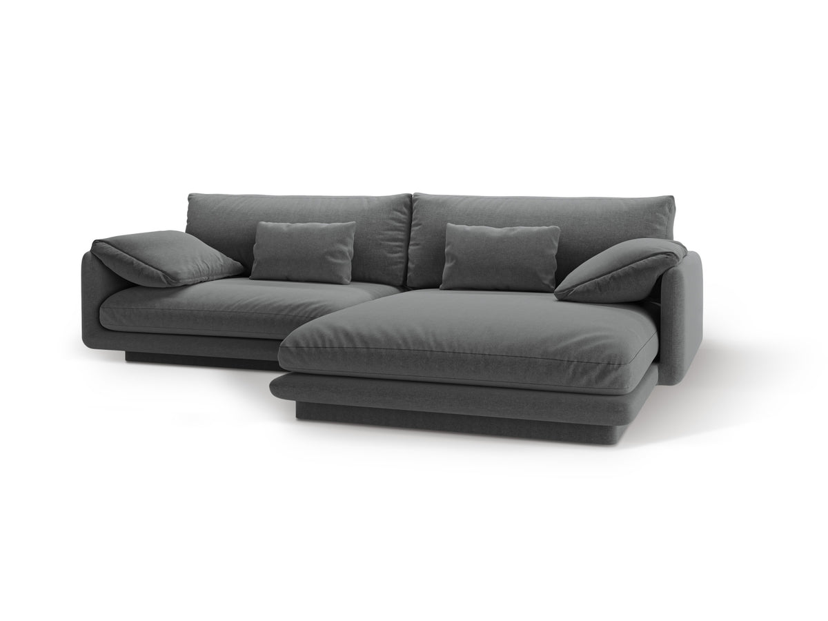 Torino Ecksofa rechts 4 Sitzer in Dark Grey-Wind präsentiert im Onlineshop von KAQTU Design AG. L-Sofa rechts ist von Micadoni