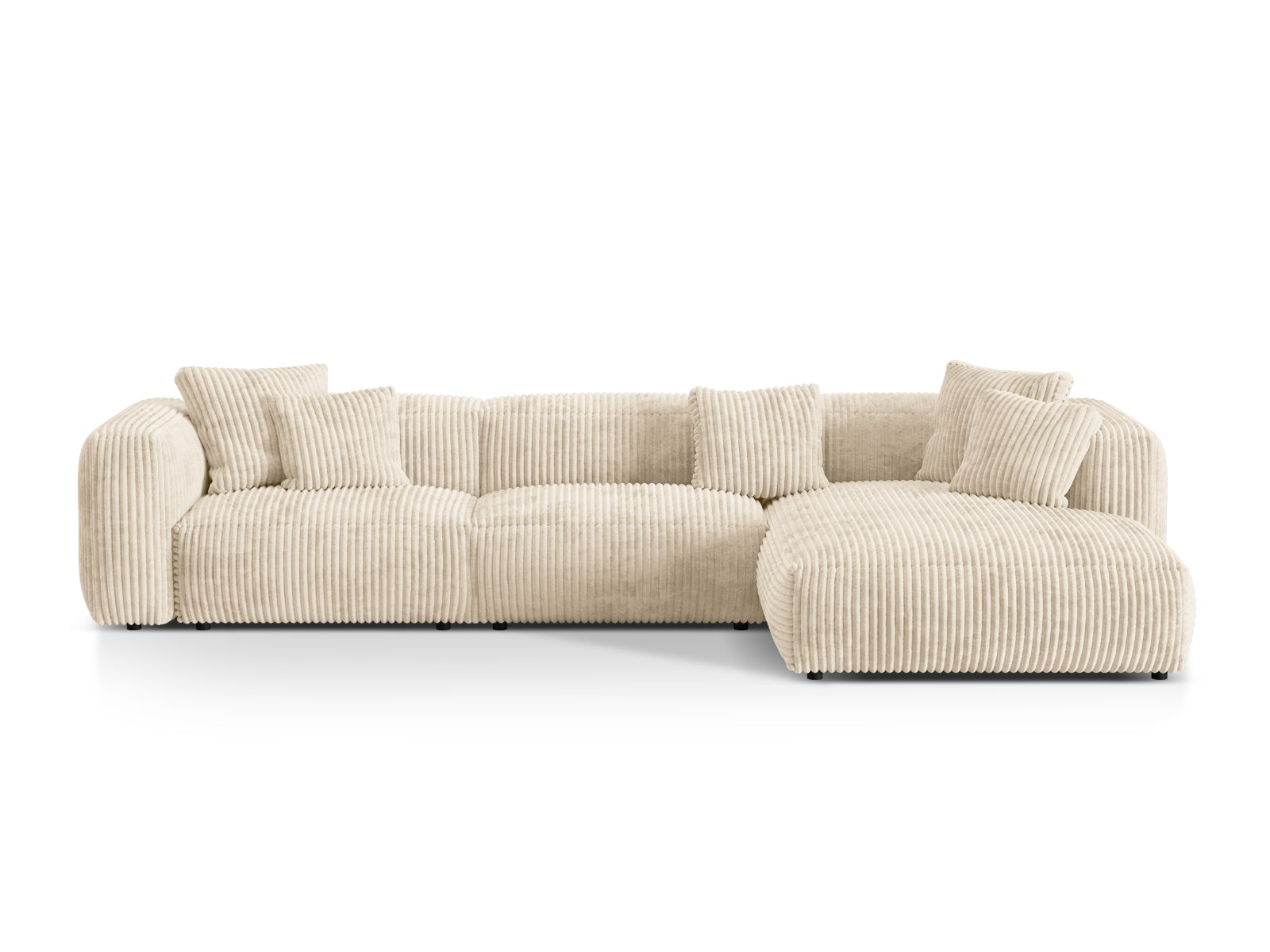 Martina Modulares Ecksofa rechts 3 Sitzer in Light Beige-Tilia präsentiert im Onlineshop von KAQTU Design AG. L-Sofa rechts ist von Micadoni