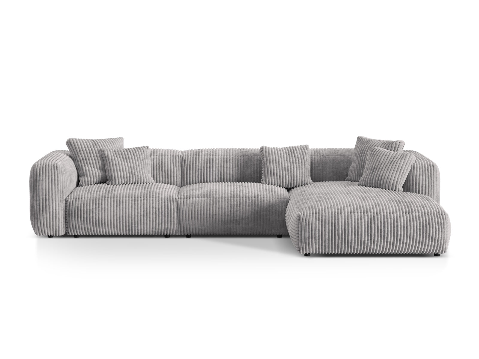 Martina Modulares Ecksofa rechts 3 Sitzer in Light Grey-Tilia präsentiert im Onlineshop von KAQTU Design AG. L-Sofa rechts ist von Micadoni