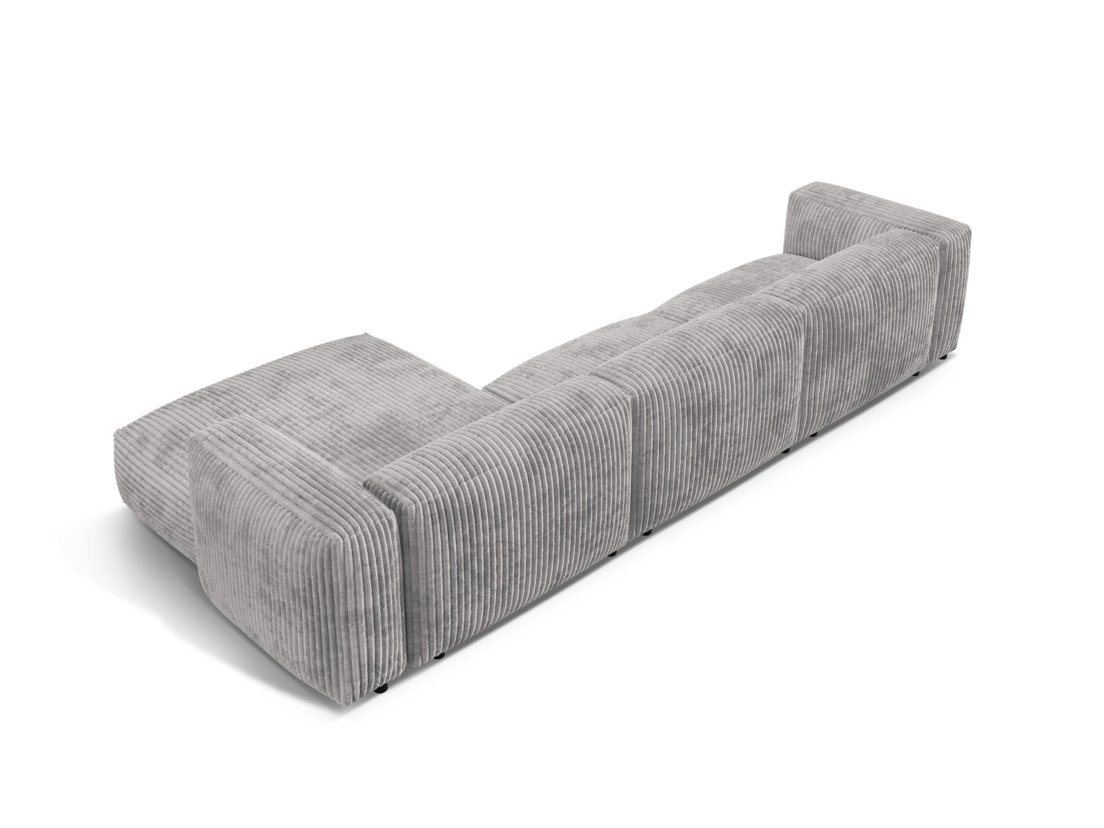 Elegantes, modulares Ecksofa Martina in hellem Grau, ideal für moderne Wohnräume. Bietet vielseitige Gestaltungsmöglichkeiten und hohen Sitzkomfort.