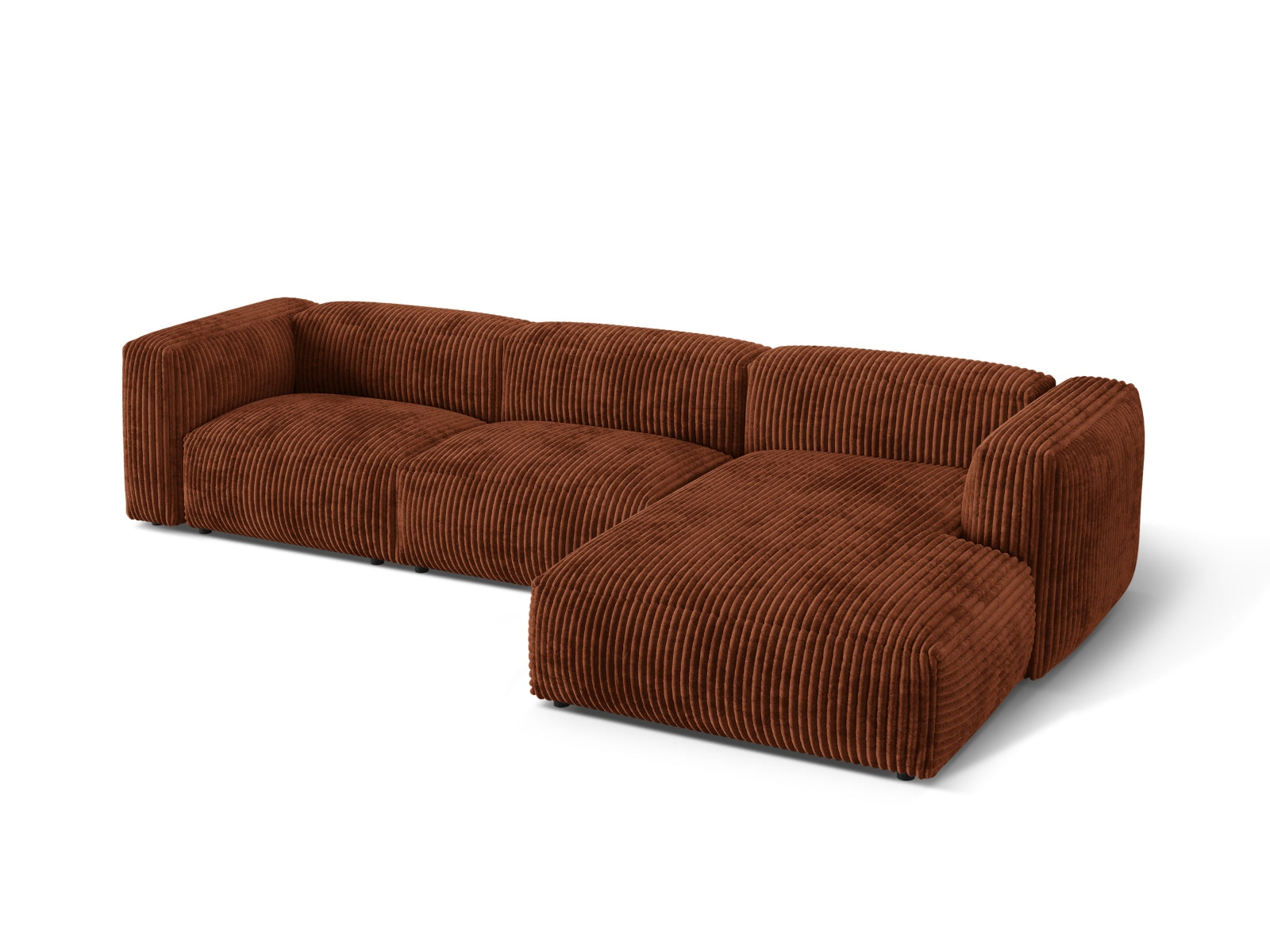 Modernes Martina Ecksofa in warmem Brick-Tilia, 3-Sitzer, flexibel und stilvoll, perfekt für jedes Wohnzimmer, erhältlich bei KAQTU.