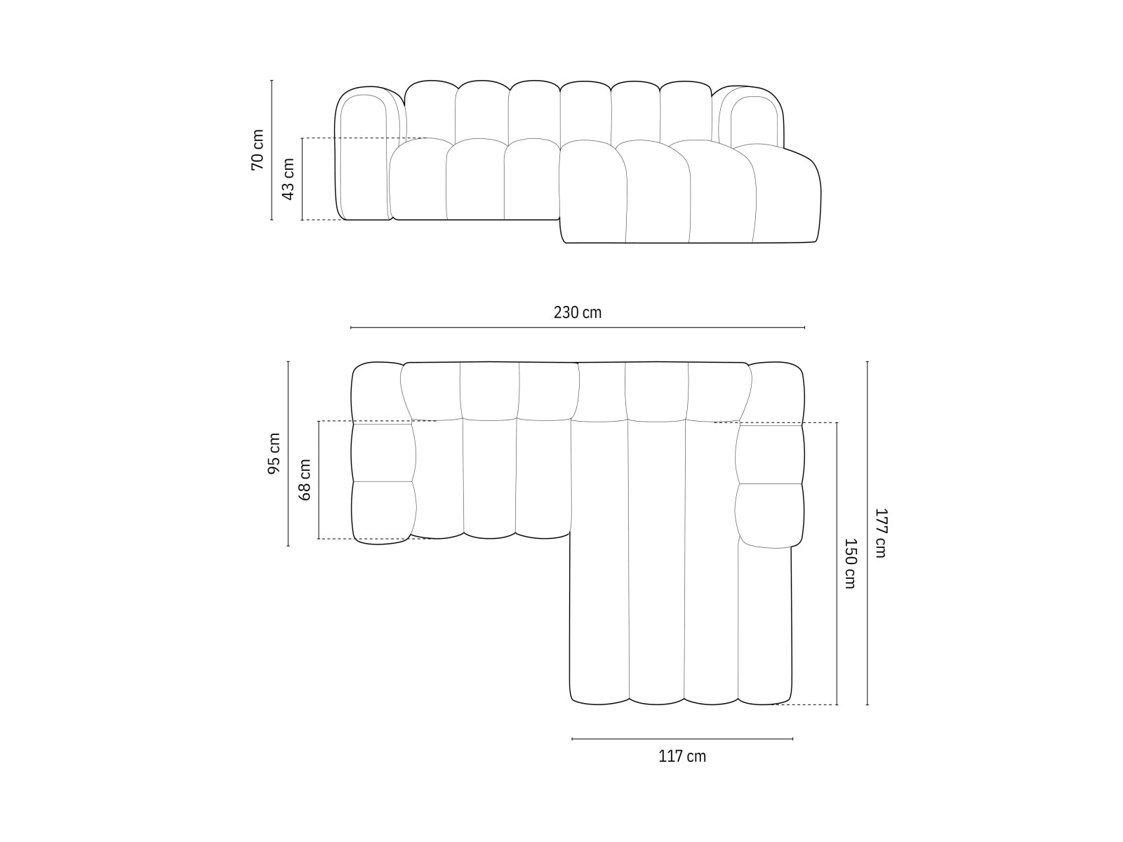 Lupine Modular Ecksofa rechts 3 Sitzer in Light Beige-Eden präsentiert im Onlineshop von KAQTU Design AG. L-Sofa rechts ist von Micadoni