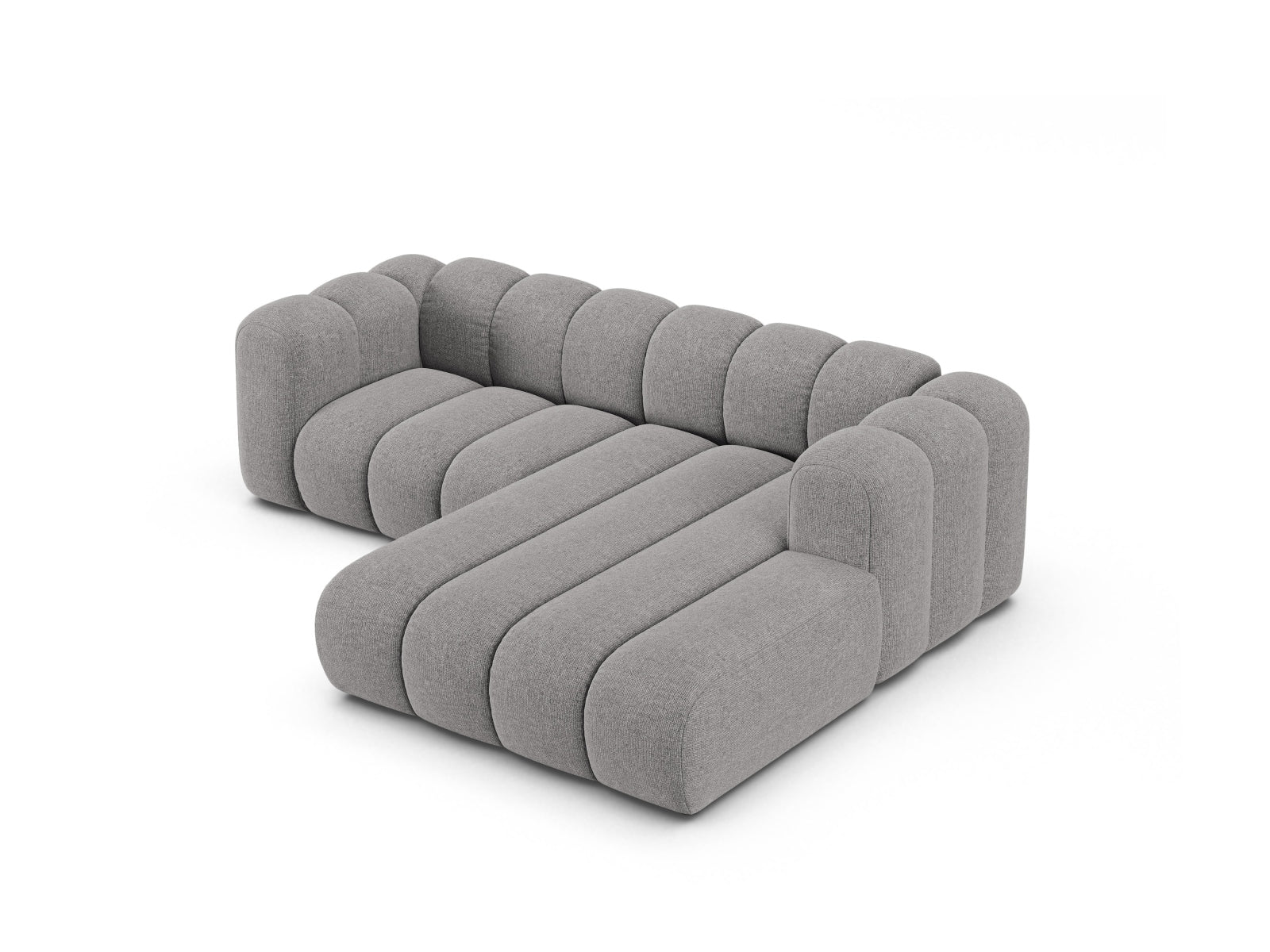 Modernes 3-Sitzer Ecksofa Lupine in hellem Grau, perfekt für gemütliche Wohnzimmer, erhältlich bei Micadoni.