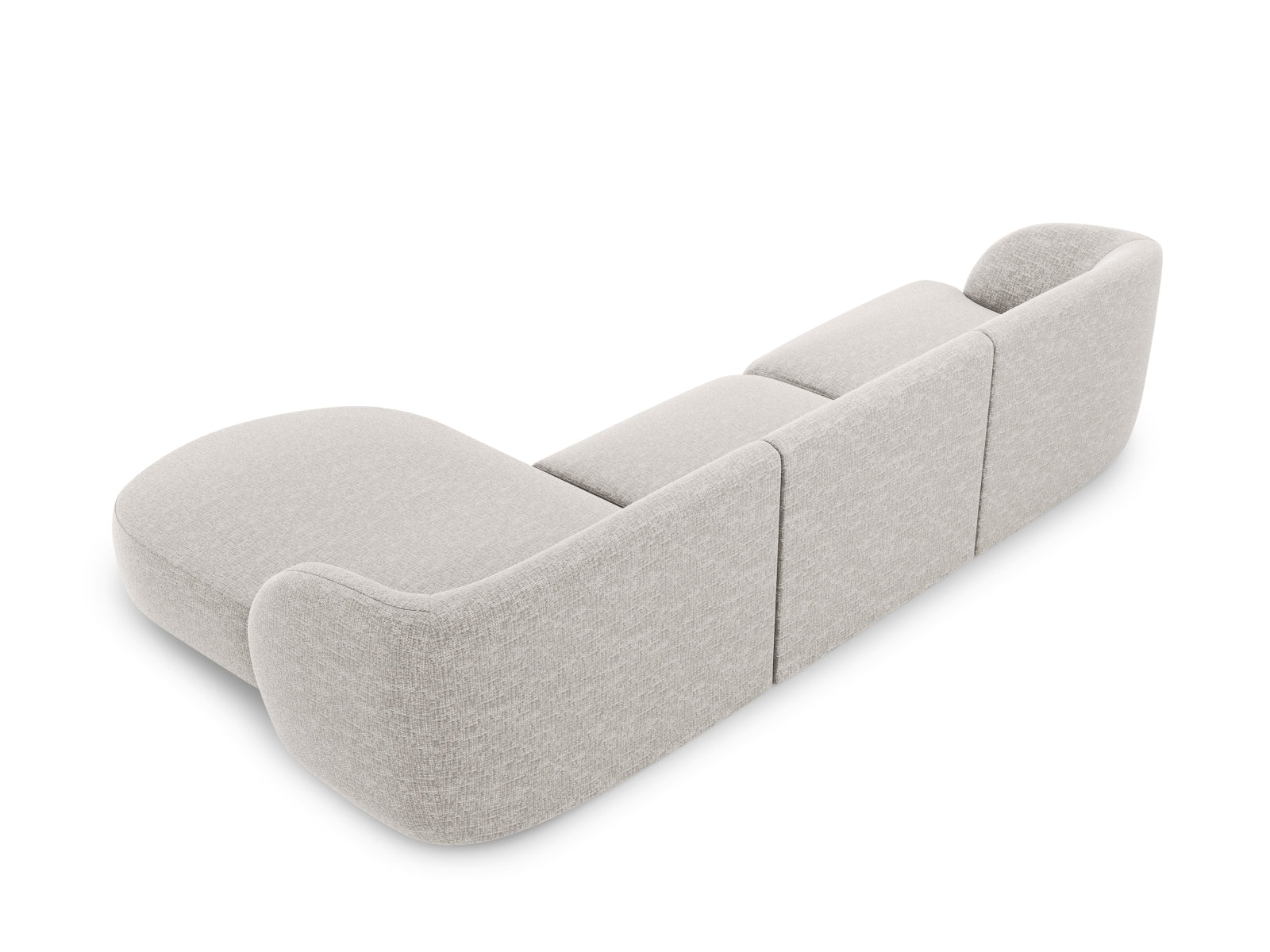 Modernes Miley Ecksofa rechts, 4-Sitzer in Silver-Eden, perfekt für gemütliche Wohnzimmer. Hochwertige Materialien und stilvolles Design von Micadoni.