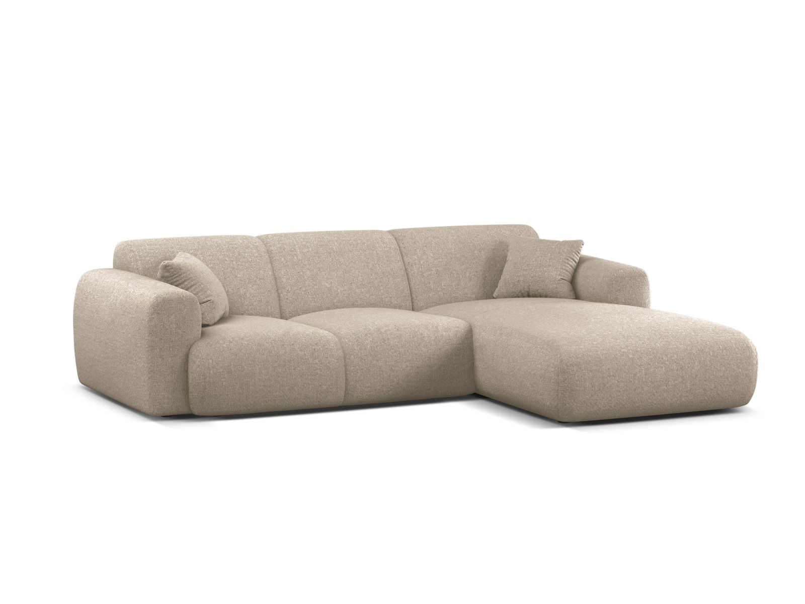 Elegantes 4-Sitzer Ecksofa rechts Molino in stilvollem Dunkelbeige, ideal für moderne Wohnräume und gemütliche Abende.