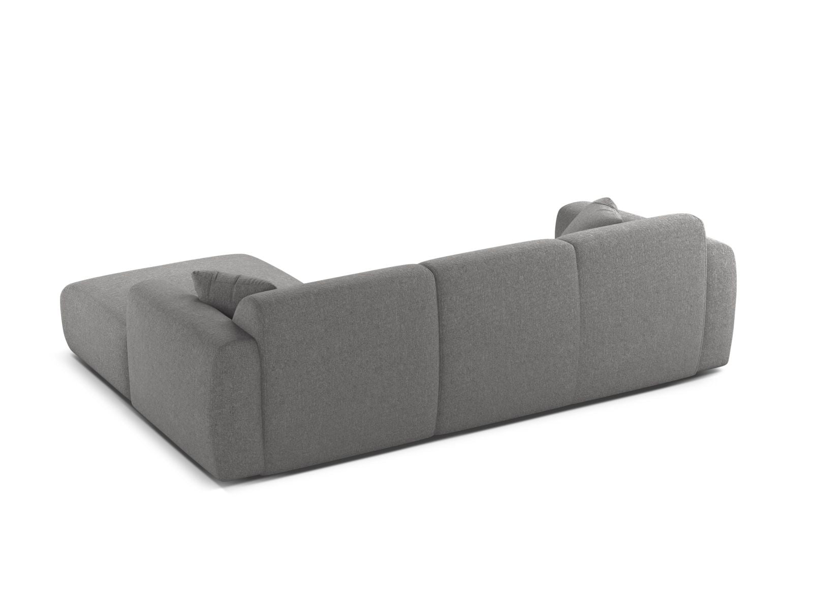 Modernes 4-Sitzer Ecksofa rechts Molino in zeitlosem Grau, ideal für gemütliche Wohnräume, gefertigt von Micadoni.