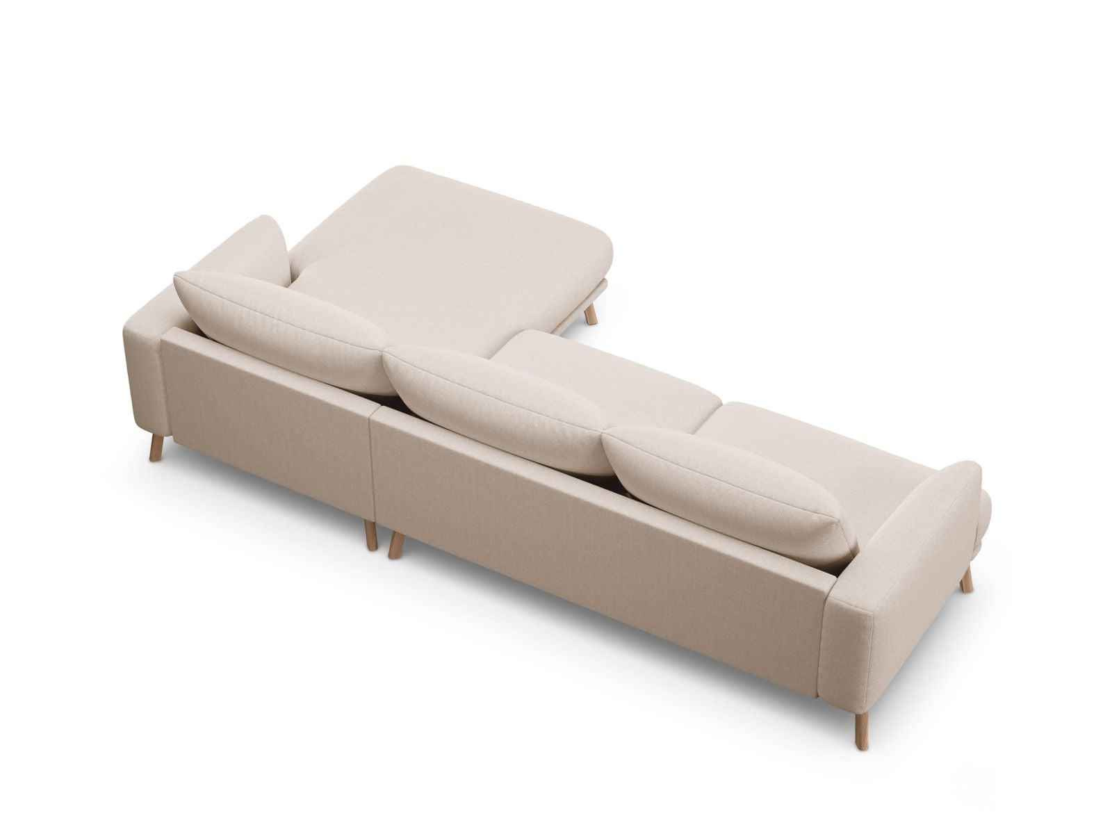 Elegantes 4-Sitzer Ecksofa Naomi von Micadoni in stilvollem Beige, perfekt für gemütliche Abende und stilvolle Einrichtung.