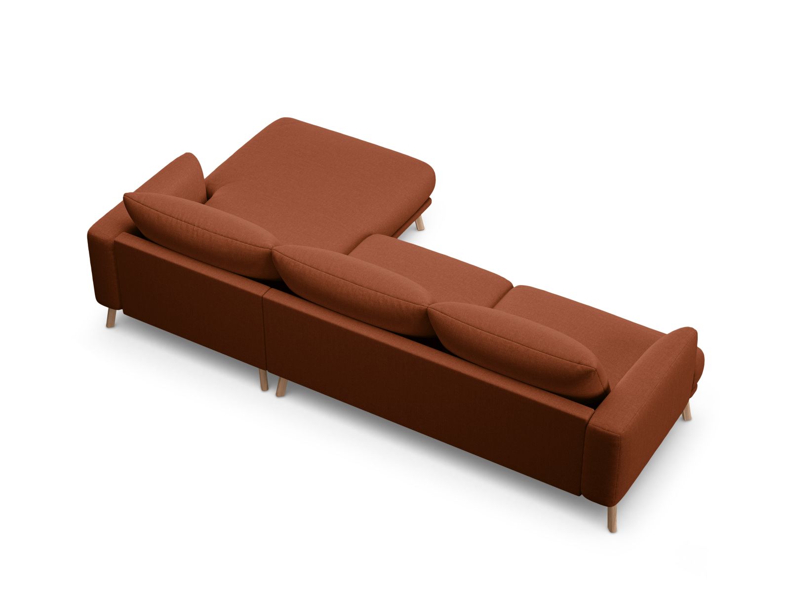 Stylisches 4-Sitzer Ecksofa rechts Naomi in ansprechendem Design, perfekt für stilvolle und komfortable Wohnbereiche.