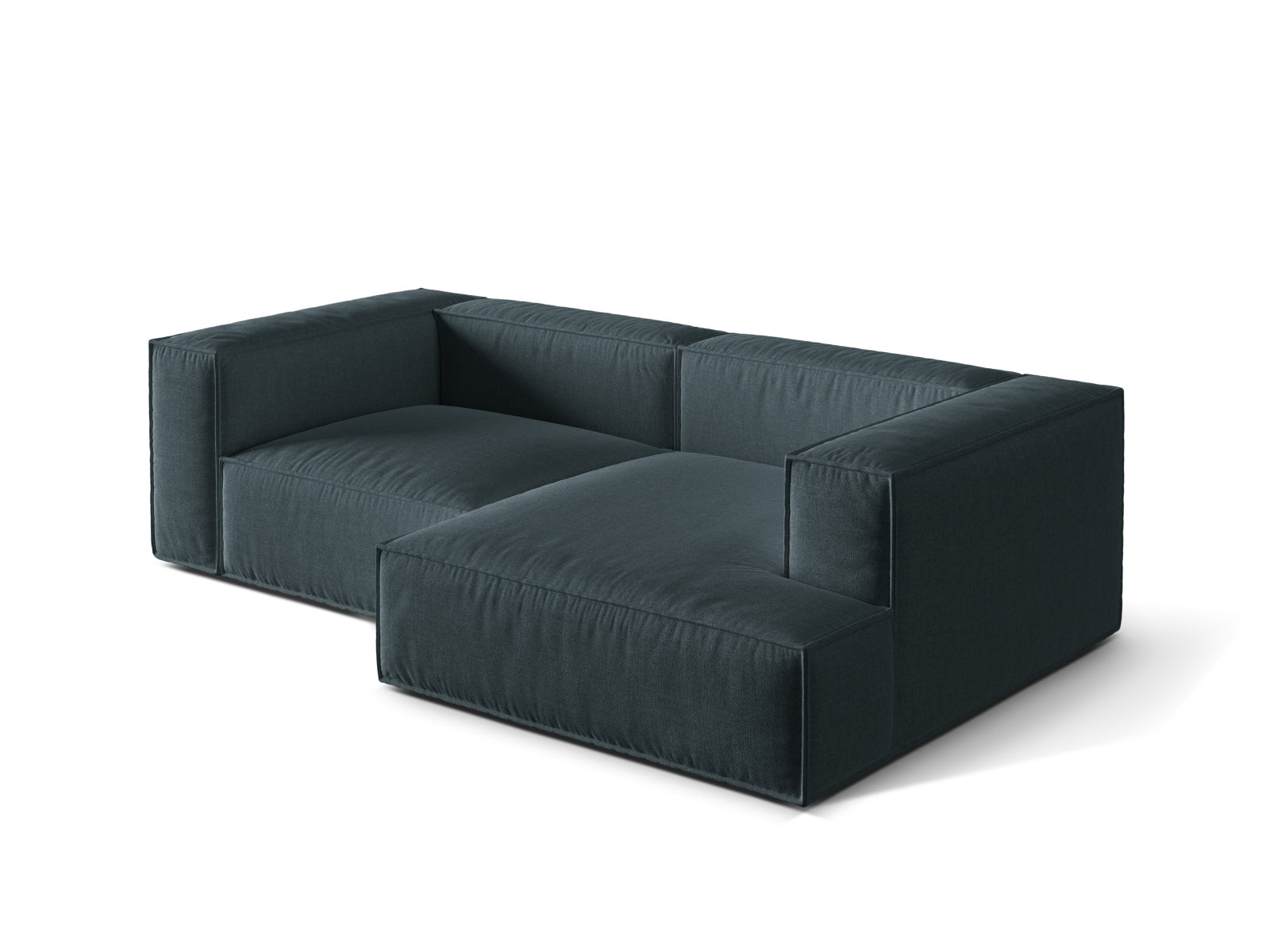 Elegantes 3-Sitzer Ecksofa rechts Nuria in stilvollem Petrol, ideal für entspannte Stunden und modernes Wohndesign. Hochwertige Verarbeitung von Micadoni.