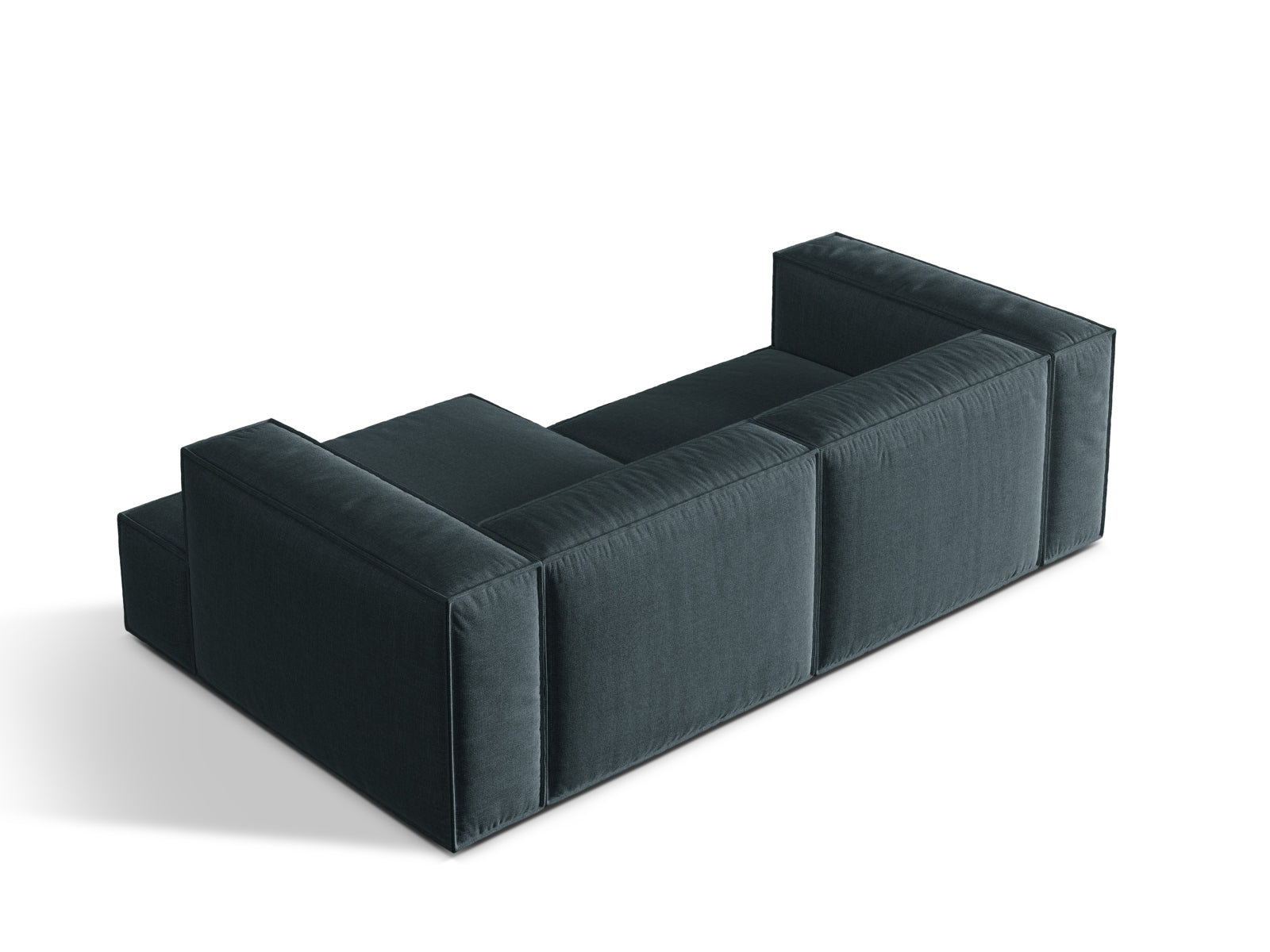 Modernes 3-Sitzer Ecksofa rechts Nuria in ansprechendem Petrol, perfekt für stilvolle Wohnräume und gemütliche Abende. Hochwertige Qualität von Micadoni.
