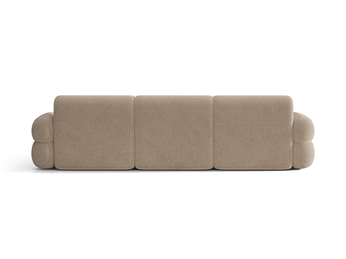 Neo Linkes Ecksofa von Micadoni in dunklem Olivgrün, L-Form mit hoher Rückenlehne, strukturiertem Baloo-Stoff und schwarzen Kunststoffbeinen.