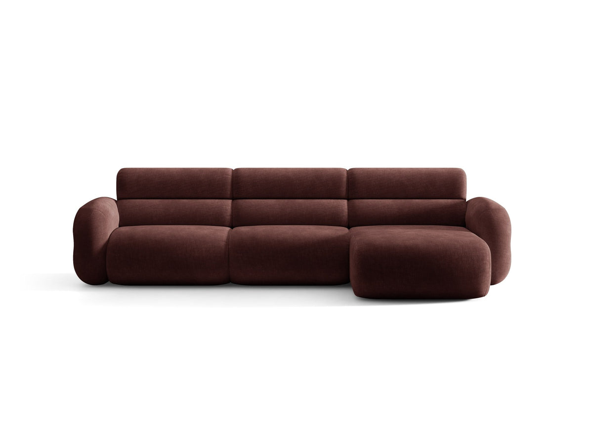 Neo Linkes Ecksofa von Micadoni in dunklem Olivgrün, L-Form mit hoher Rückenlehne, strukturiertem Baloo-Stoff und schwarzen Kunststoffbeinen.