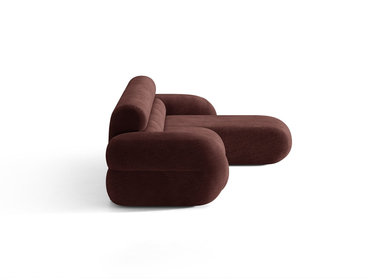 Neo Linkes Ecksofa von Micadoni in dunklem Olivgrün, L-Form mit hoher Rückenlehne, strukturiertem Baloo-Stoff und schwarzen Kunststoffbeinen.