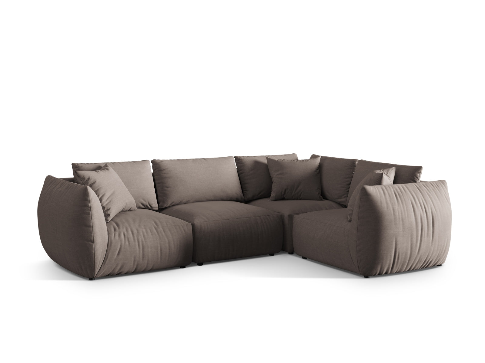 Chris Ecksofa rechts 4 Sitzer in Warm grey-LINS präsentiert im Onlineshop von KAQTU Design AG. Ecksofa rechts ist von Micadoni