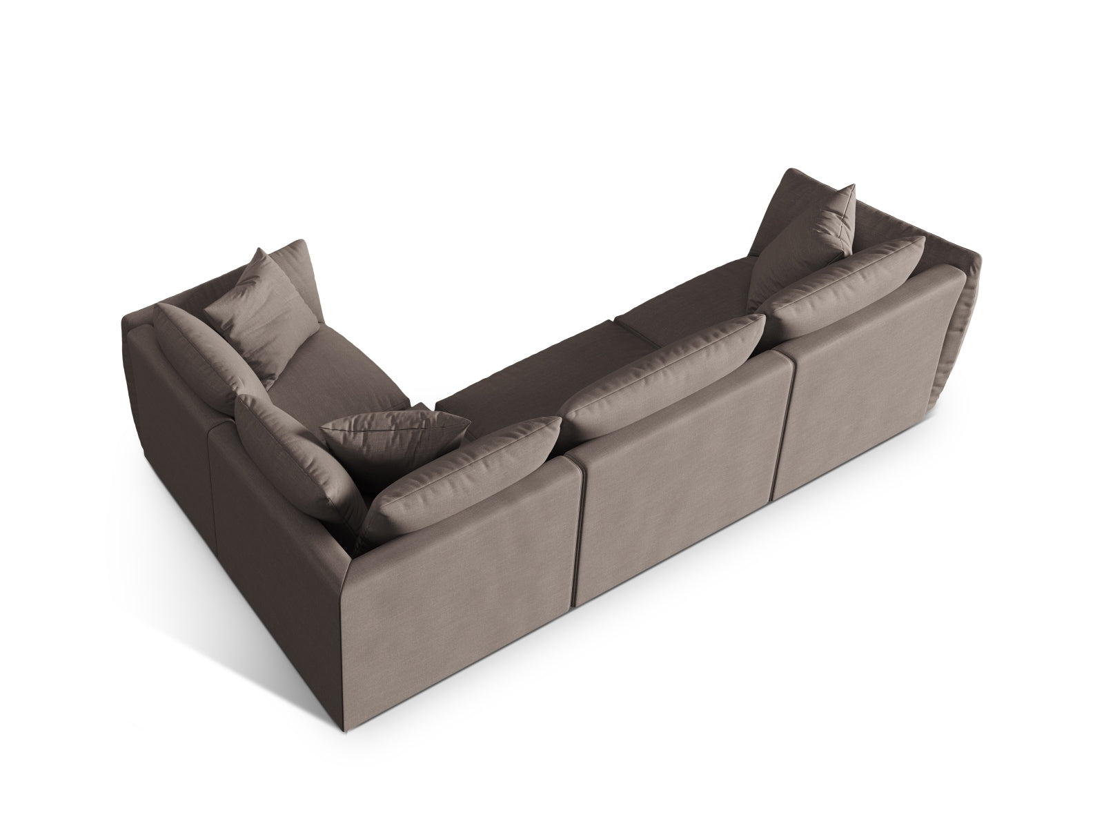 Chris Ecksofa rechts 4 Sitzer in Warm grey-LINS präsentiert im Onlineshop von KAQTU Design AG. Ecksofa rechts ist von Micadoni