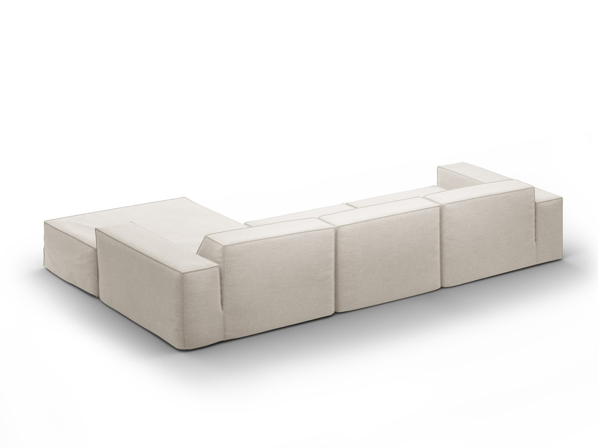 Jodie Modular Ecksofa rechts 4 Sitzer mit abnehmbaren Bezug in Natural-LINS präsentiert im Onlineshop von KAQTU Design AG. L-Sofa rechts ist von Micadoni