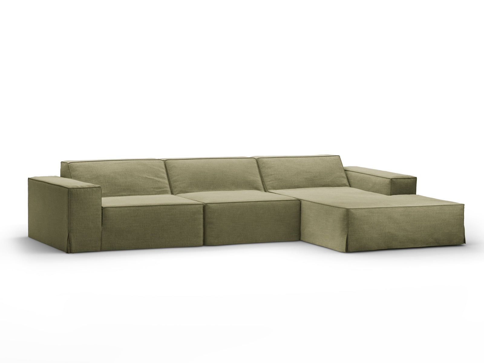 Jodie Modular Ecksofa rechts 4 Sitzer in Light Green präsentiert im Onlineshop von KAQTU Design AG. Ecksofa rechts ist von Micadoni