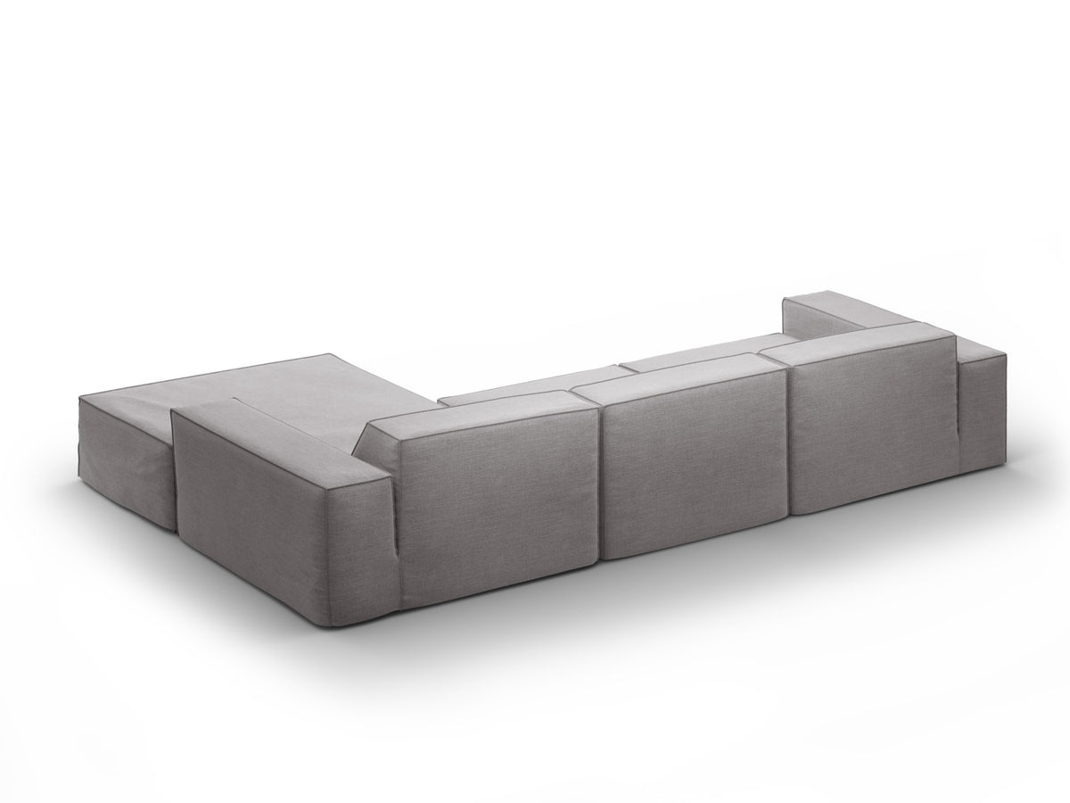 Jodie Modular Ecksofa rechts 4 Sitzer mit abnehmbaren Bezug in Warm grey-LINS präsentiert im Onlineshop von KAQTU Design AG. L-Sofa rechts ist von Micadoni