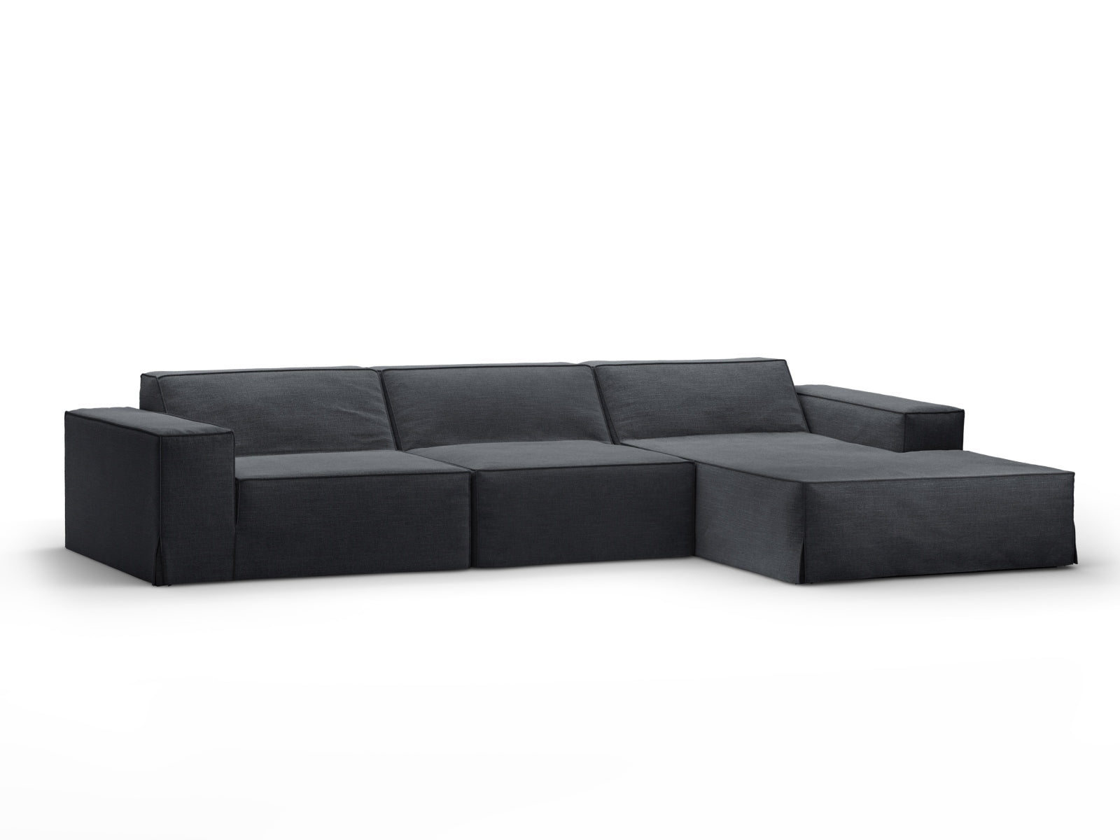 Jodie Modular Ecksofa rechts 4 Sitzer in Grey And Blue präsentiert im Onlineshop von KAQTU Design AG. Ecksofa rechts ist von Micadoni