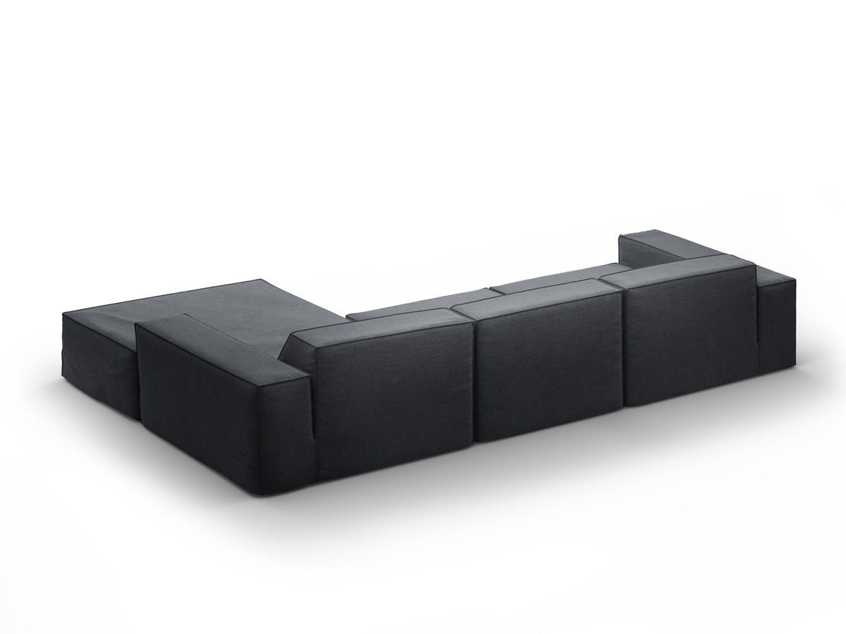 Jodie Modular Ecksofa rechts 4 Sitzer mit abnehmbaren Bezug in Grey und Blue-LINS präsentiert im Onlineshop von KAQTU Design AG. L-Sofa rechts ist von Micadoni