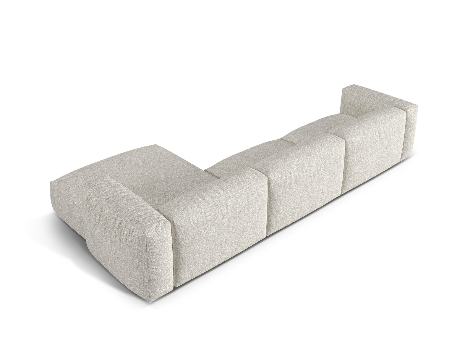 Modulares 3-Sitzer Ecksofa rechts Martina in stilvollem Grey Beige Melange, perfekt für gemütliche und moderne Wohnambiente.