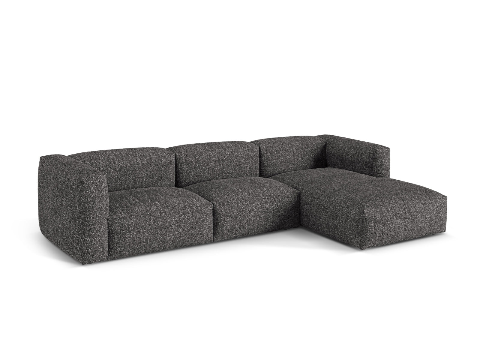 Elegantes 3-Sitzer Ecksofa rechts Martina in Anthrazit, ideal für stilvolle Wohnräume, präsentiert von Micadoni.