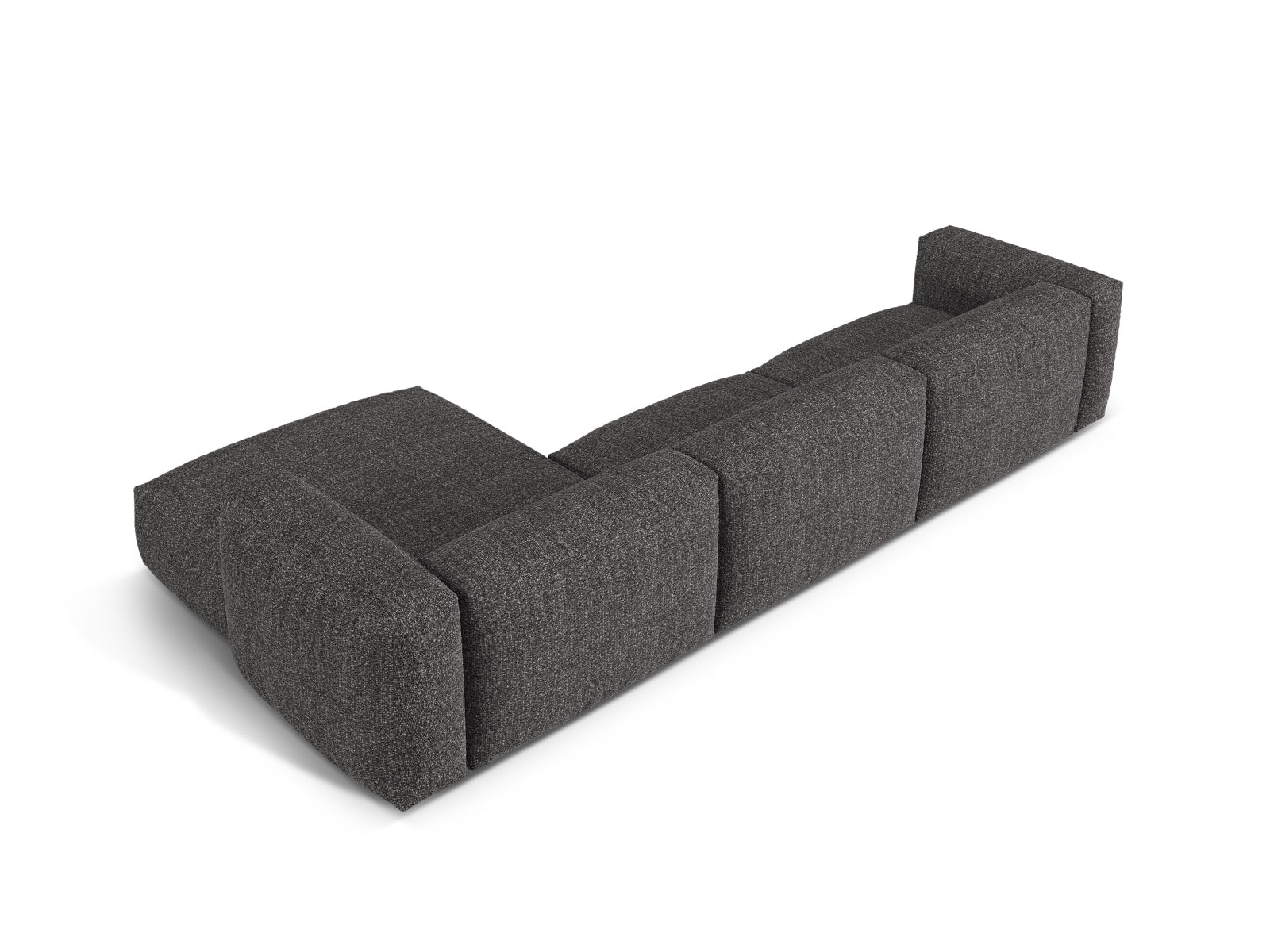 Modernes 3-Sitzer Ecksofa rechts Martina in edlem Anthrazit, perfekt für gemütliche Abende und stilvolle Einrichtungsideen von Micadoni.