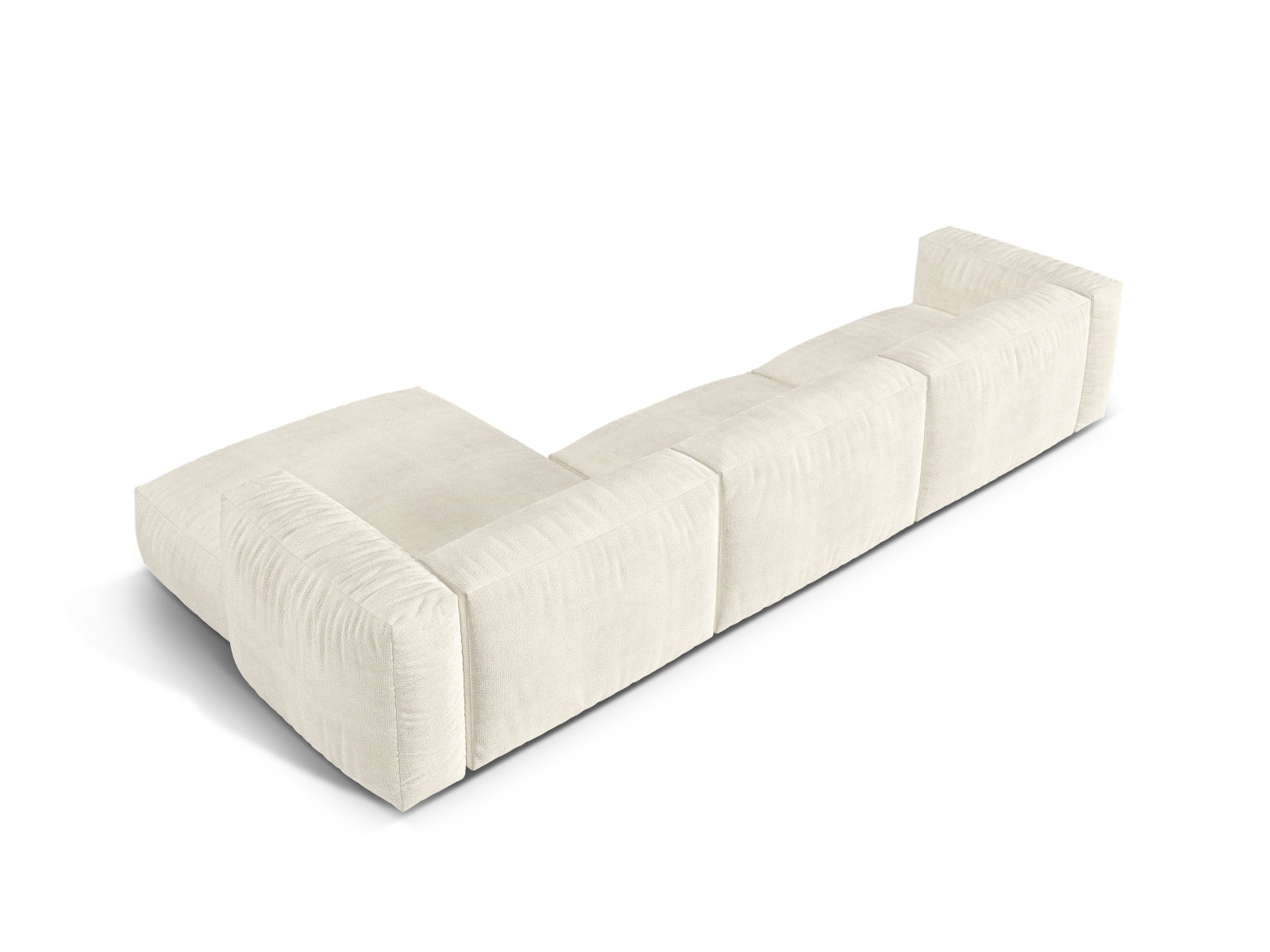 Modulares 3-Sitzer Ecksofa rechts Martina in edlem Ivory-Monet, perfekt für moderne Wohnkonzepte und gemütliche Abende.