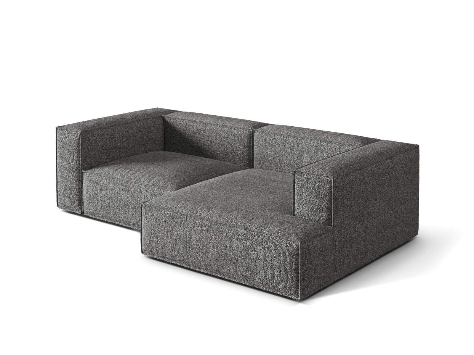Entdecken Sie das elegante Nuria Boucle Modular Ecksofa rechts von Micadoni – ein 3-Sitzer mit luxuriöser Boucle-Polsterung und modernem Design.