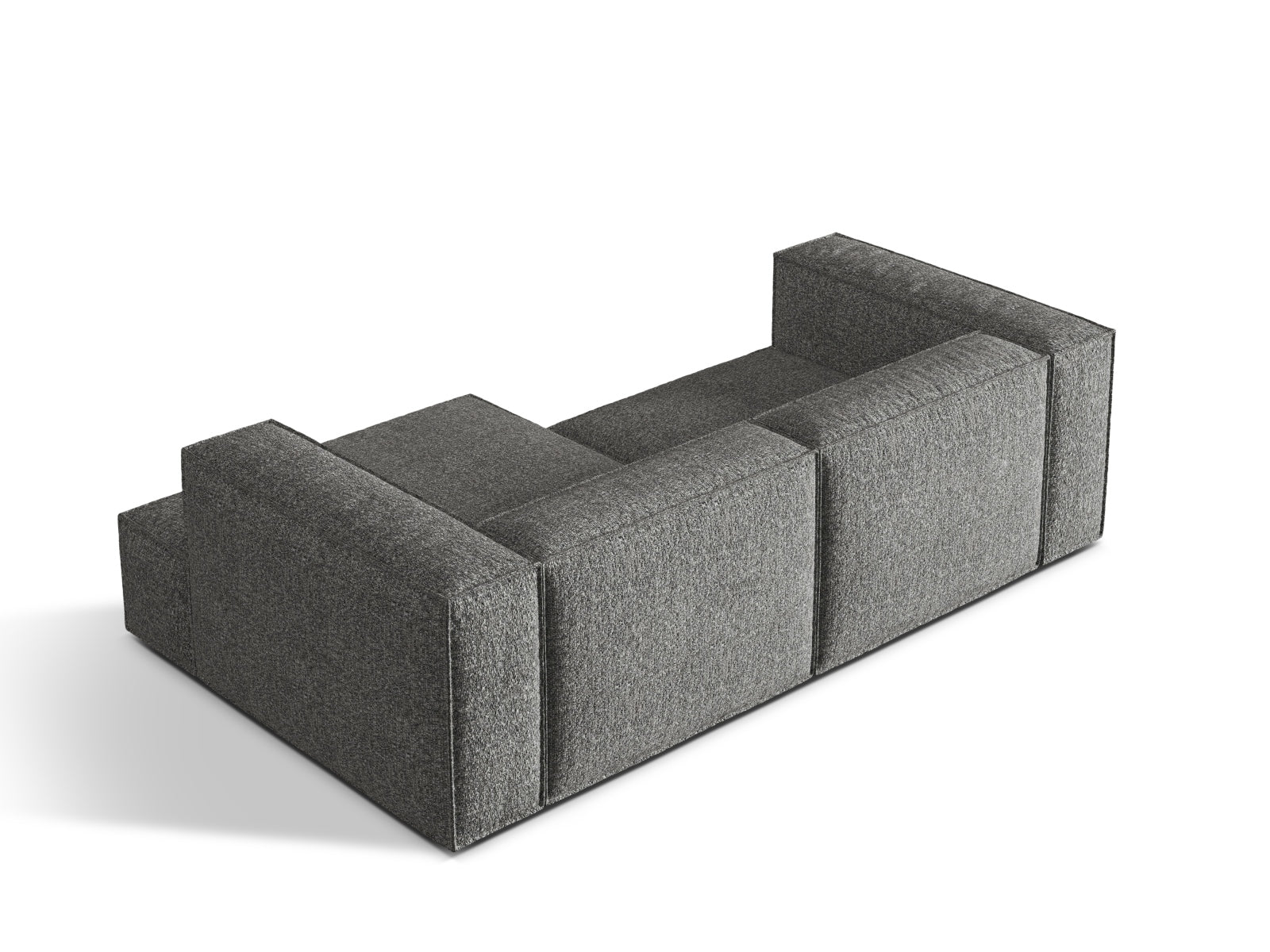 Elegantes Nuria Boucle Ecksofa rechts, 3-Sitzer in Graphit, ideal für stilvolle und einladende Wohnräume.