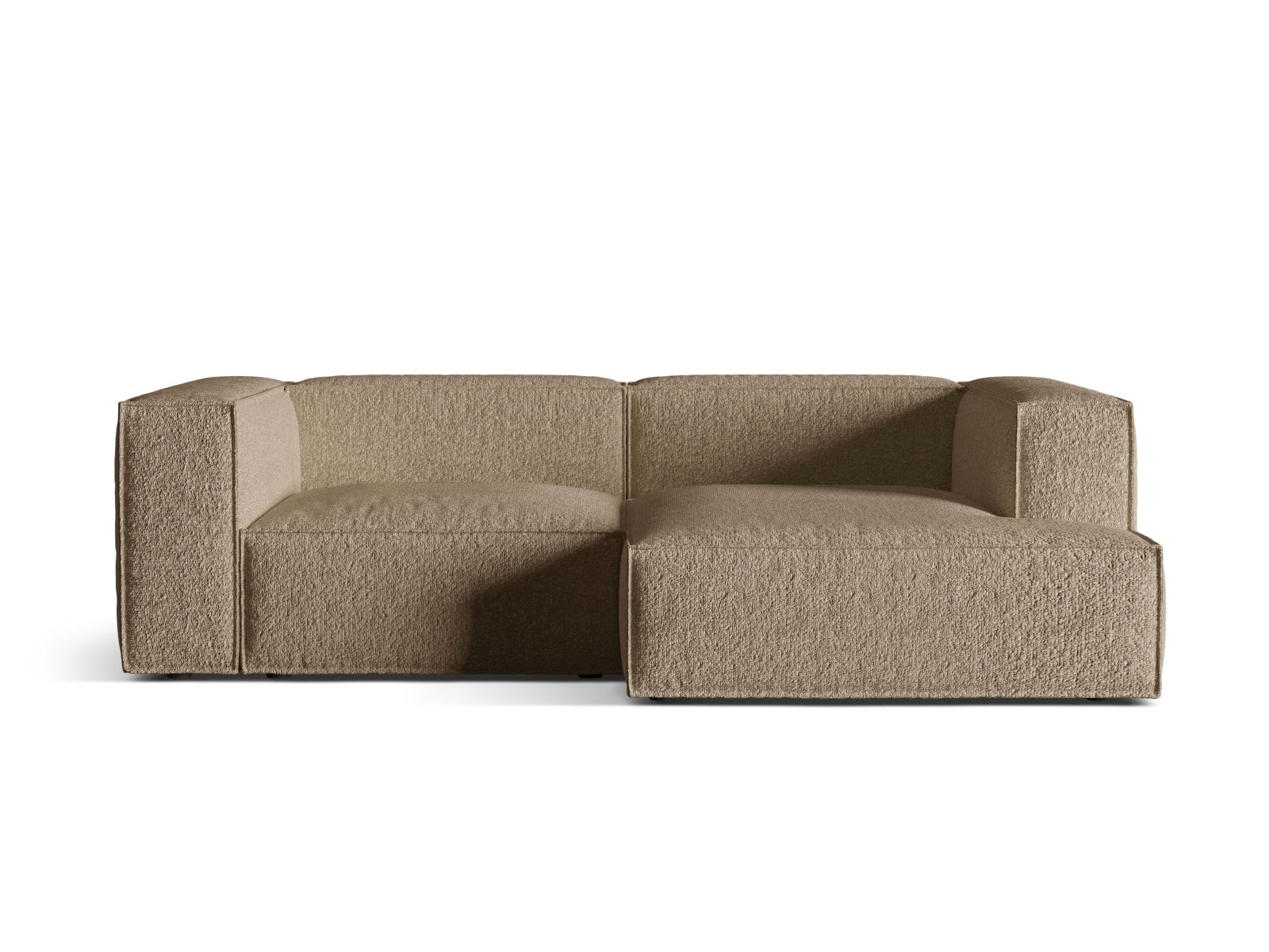Nuria Boucle Modular Ecksofa rechts 3 Sitzer in Cappuccino-Monet präsentiert im Onlineshop von KAQTU Design AG. L-Sofa rechts ist von Micadoni