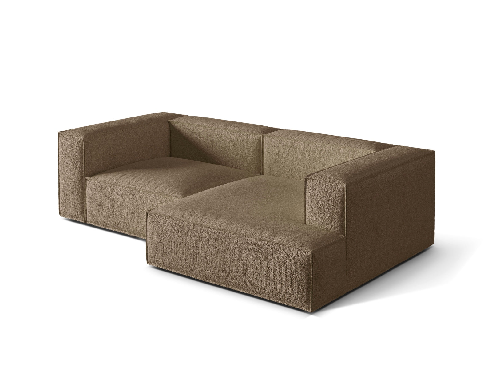 Entdecken Sie das elegante Nuria Boucle Modular Ecksofa rechts von Micadoni – ein 3-Sitzer mit luxuriöser Boucle-Polsterung und modernem Design.