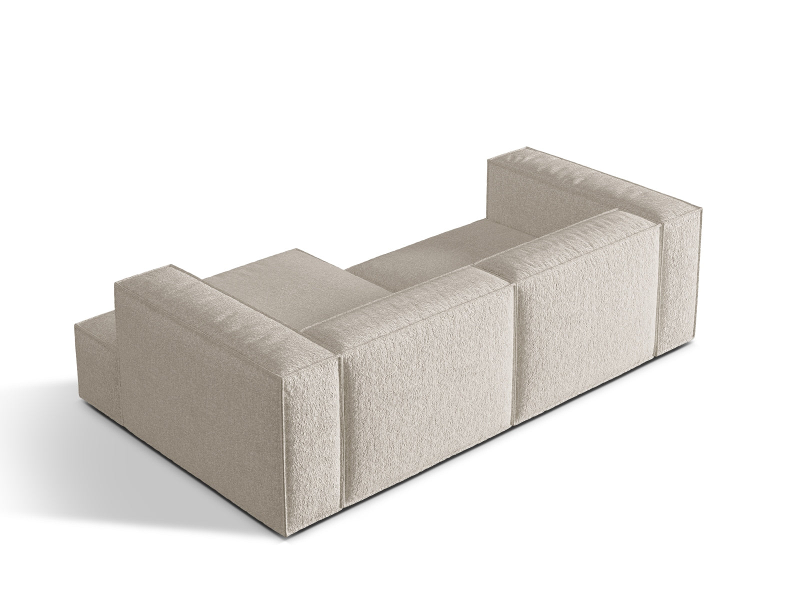 Entdecken Sie das elegante Nuria Boucle Modular Ecksofa rechts von Micadoni – ein 3-Sitzer mit luxuriöser Boucle-Polsterung und modernem Design.