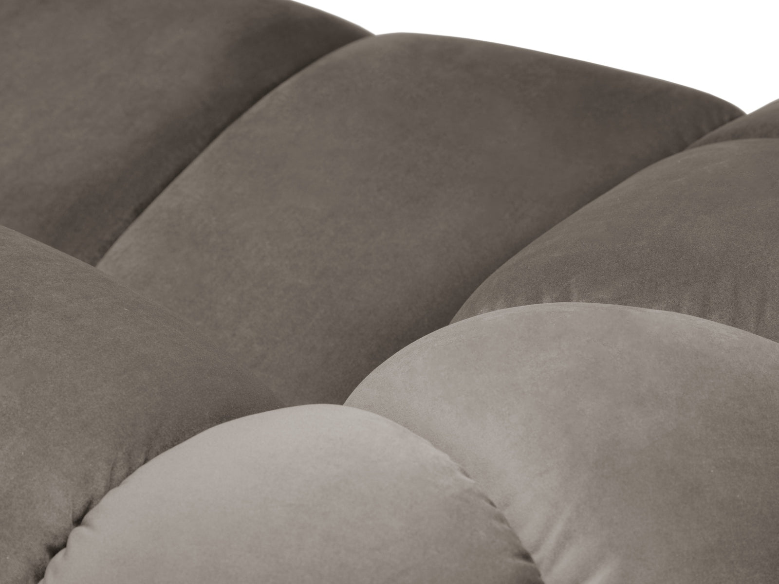 Elegantes Ecksofa Diana Velour in Grau-Braun, 4-Sitzer von Micadoni, ideal für stilvolle und komfortable Wohnräume.