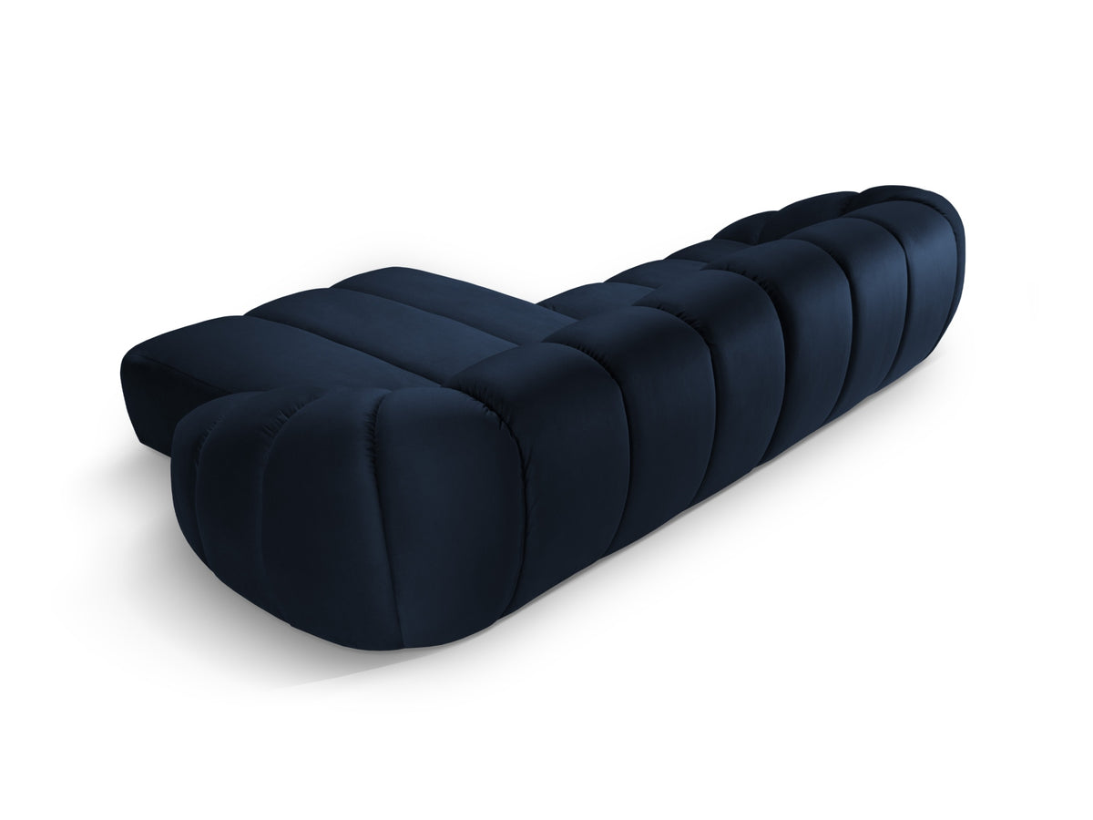 Diana Velour Ecksofa rechts 4 Sitzer in Royal Blue-Salvador präsentiert im Onlineshop von KAQTU Design AG. L-Sofa rechts ist von Micadoni