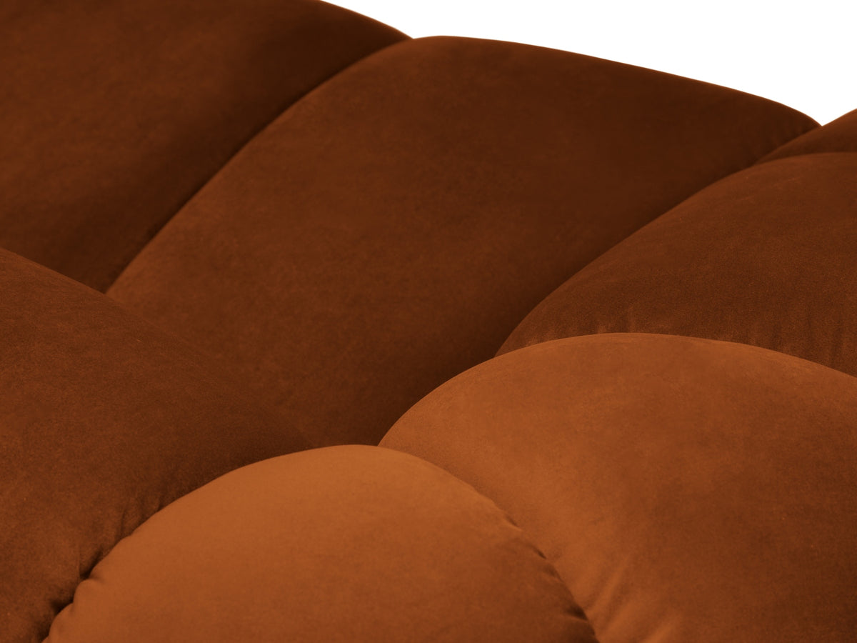 Diana Velour Ecksofa rechts 4 Sitzer in Terracotta-Salvador präsentiert im Onlineshop von KAQTU Design AG. L-Sofa rechts ist von Micadoni