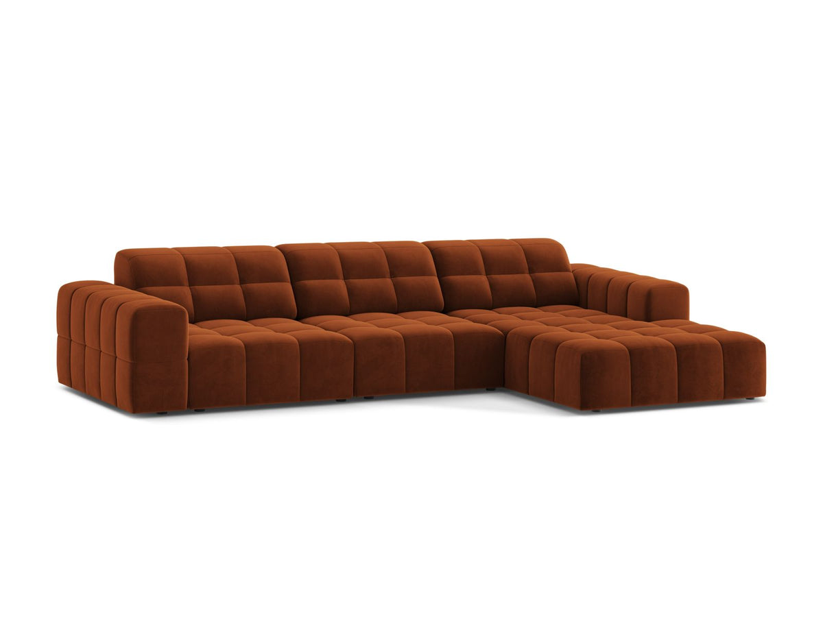 4-Sitzer Ecksofa rechts Jennifer in Terracotta-Bluvel präsentiert im Onlineshop von KAQTU Design AG. Ecksofa rechts ist von Micadoni