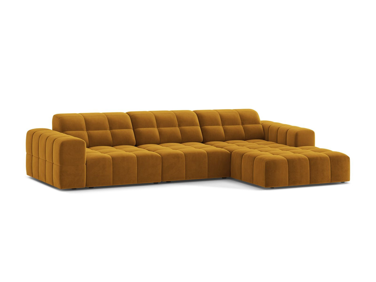 4-Sitzer Ecksofa rechts Jennifer in Yellow-Bluvel präsentiert im Onlineshop von KAQTU Design AG. Ecksofa rechts ist von Micadoni