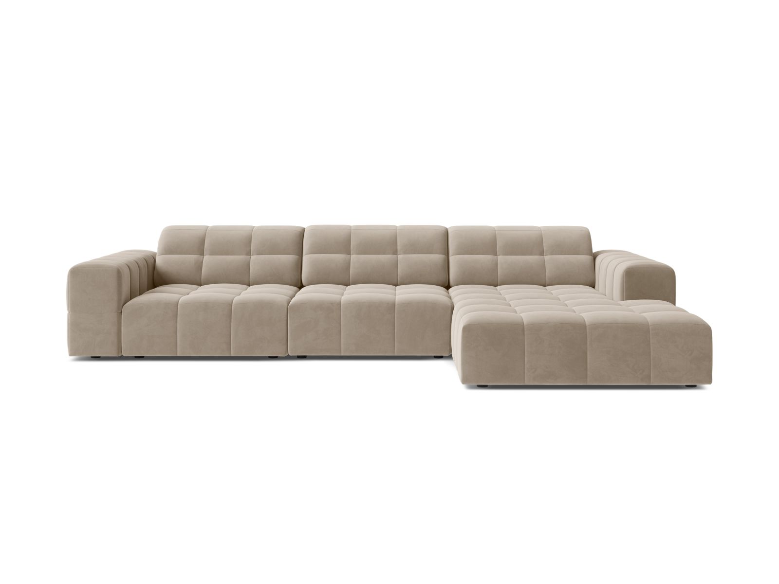 4-Sitzer Ecksofa rechts Jennifer in Dark Beige-Bluvel präsentiert im Onlineshop von KAQTU Design AG. Ecksofa rechts ist von Micadoni