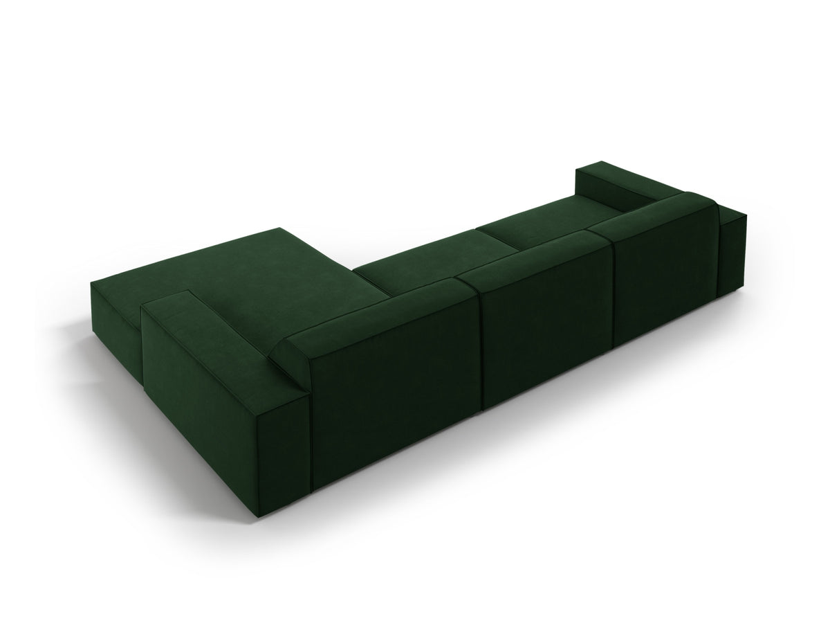 Jodie Velour modulares Ecksofa rechts 4 Sitzer in Bottle Green-Bluvel präsentiert im Onlineshop von KAQTU Design AG. L-Sofa rechts ist von Micadoni